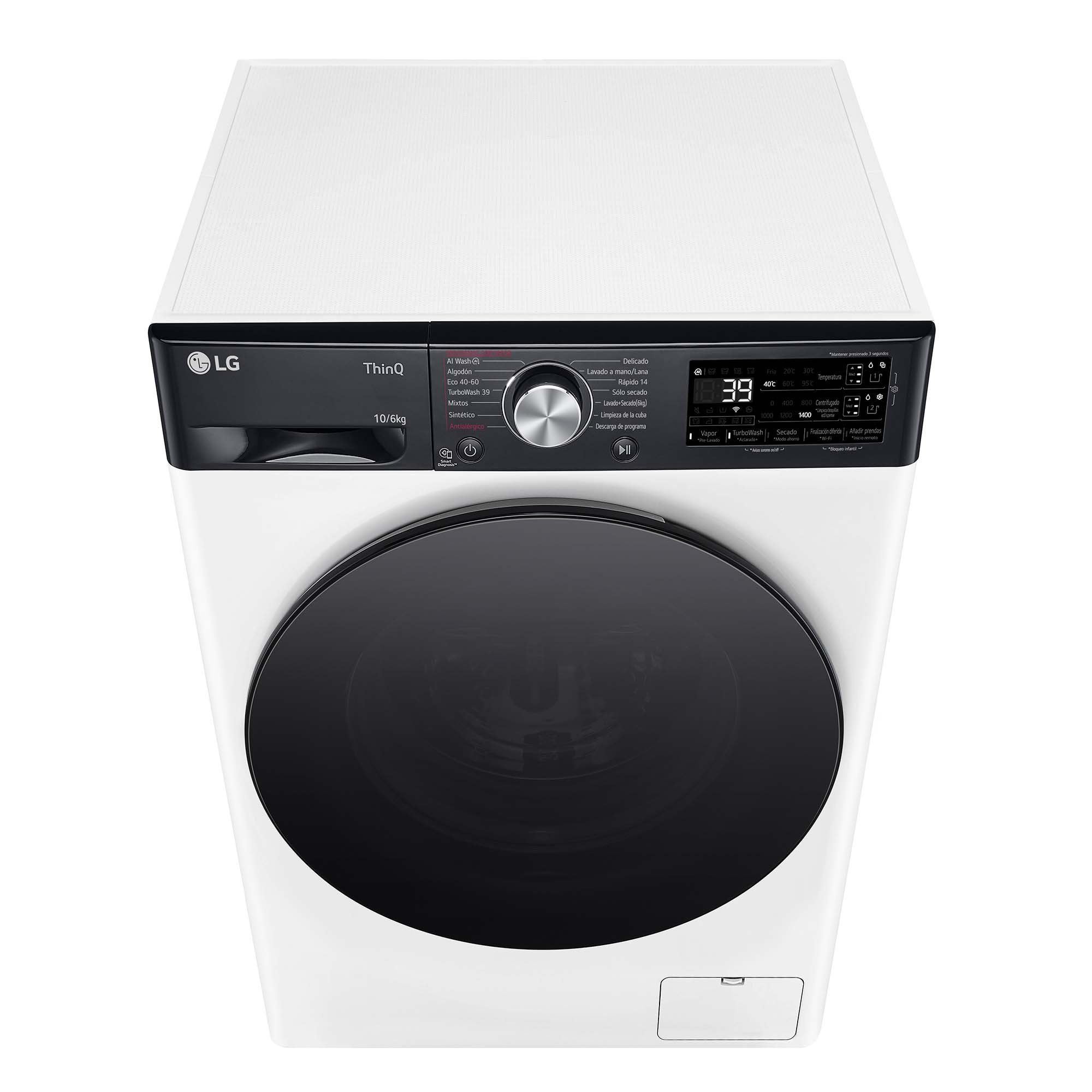 Lavadora secadora LG 10 kg lavado,  6 kg secado, 1400 rpm, inteligencia artificial, Autodosificación - F4DR7510AGW Blanco-16