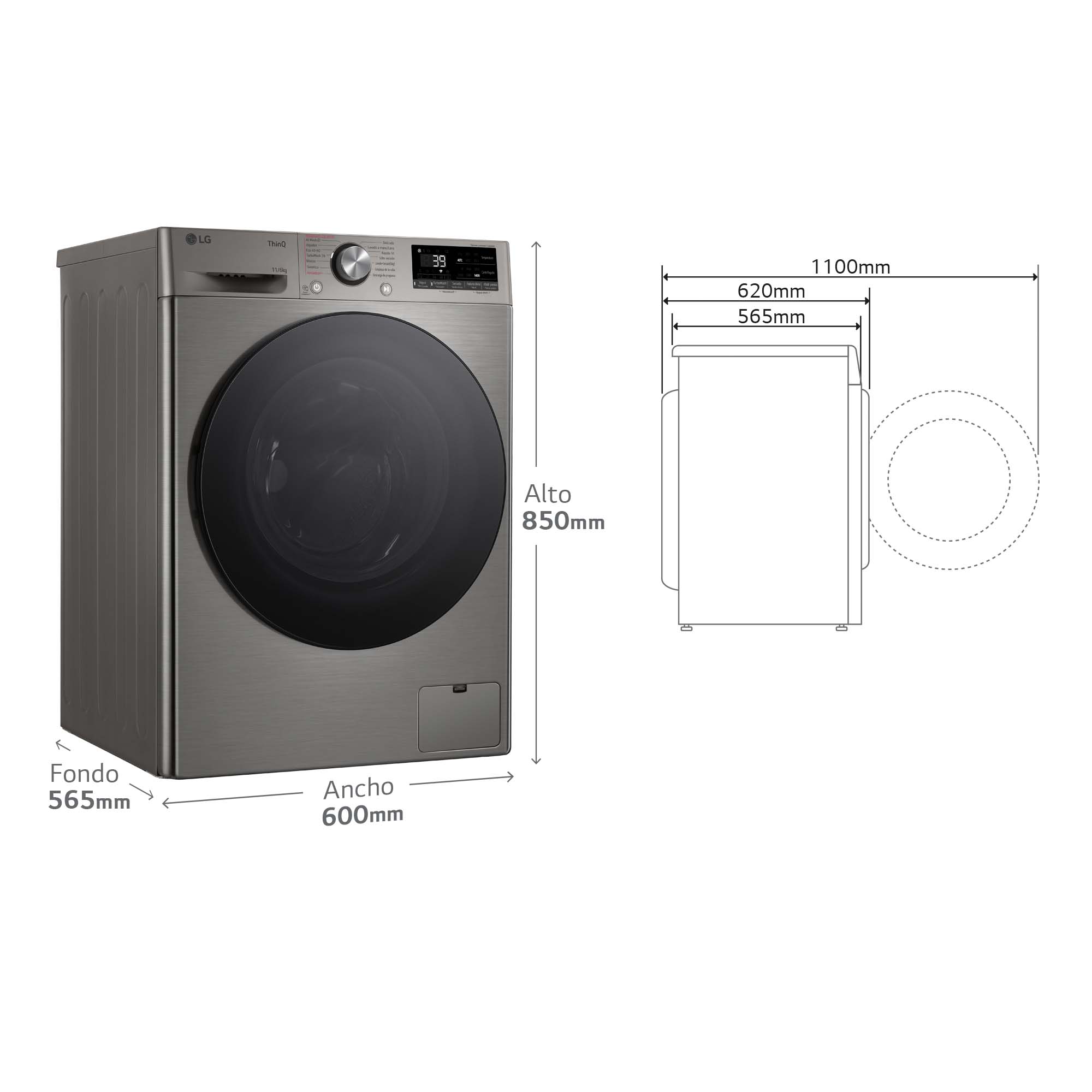 Thumbnail 3 de LG F4DR7011AGS lavadora secadora 11 kg, 1400 rpm