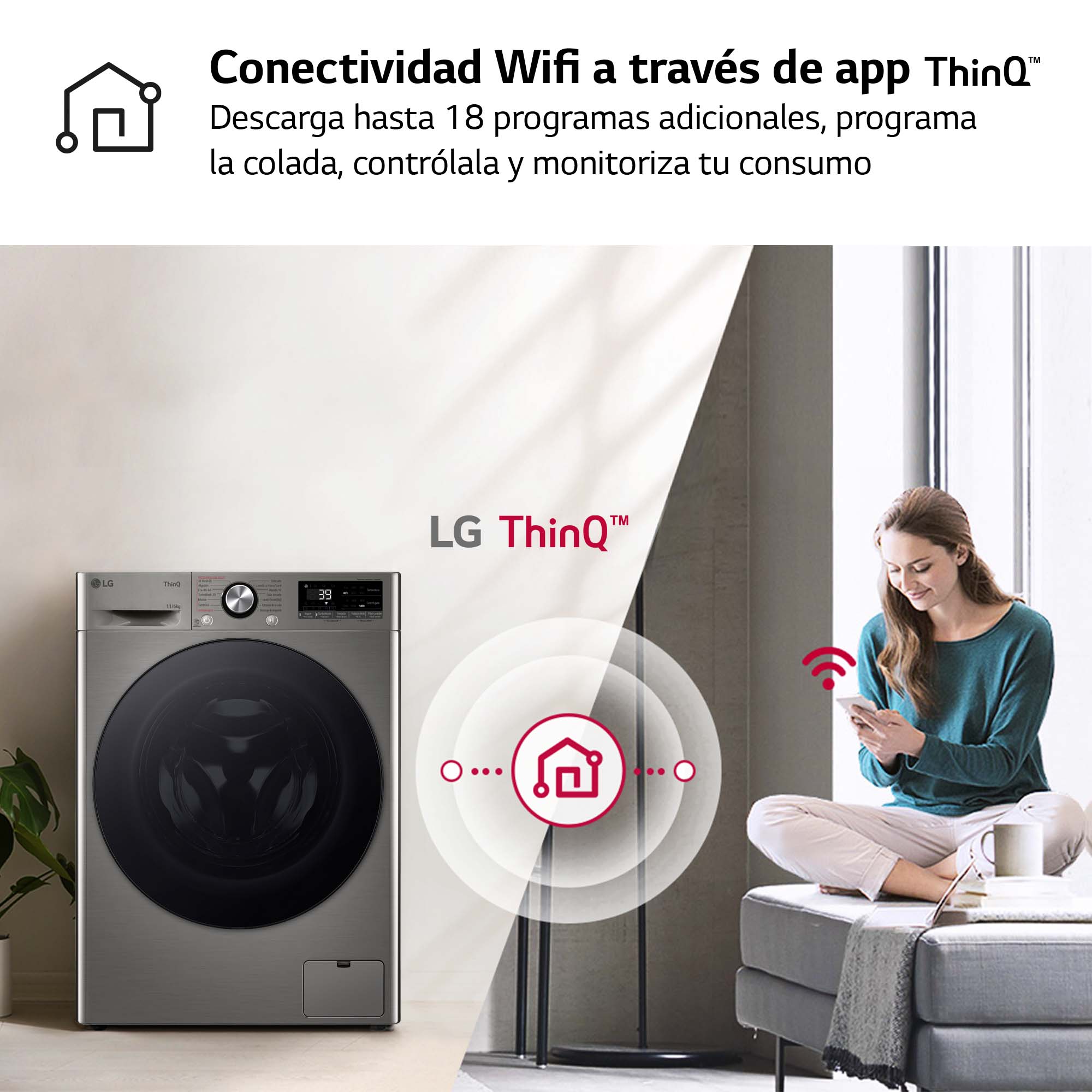 Lavadora secadora LG 11 kg lavado, 6 kg secado, 1400 rpm, inteligencia artificial, Turbowash 360 - F4DR7011AGS Inox-12