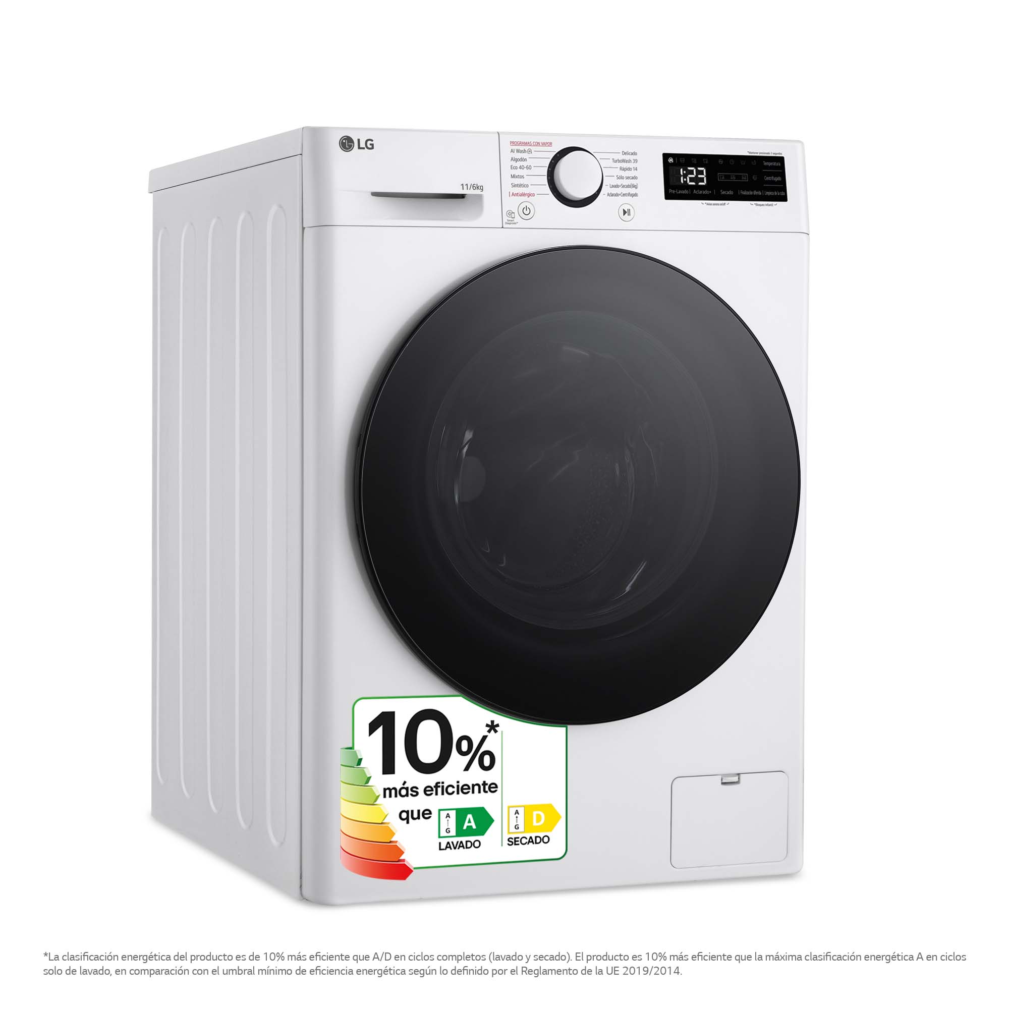 Lavadora secadora LG 11 kg lavado, 6 kg secado,  1400 rpm,  Turbowash 360 - F4DR6011AGW Blanco-4