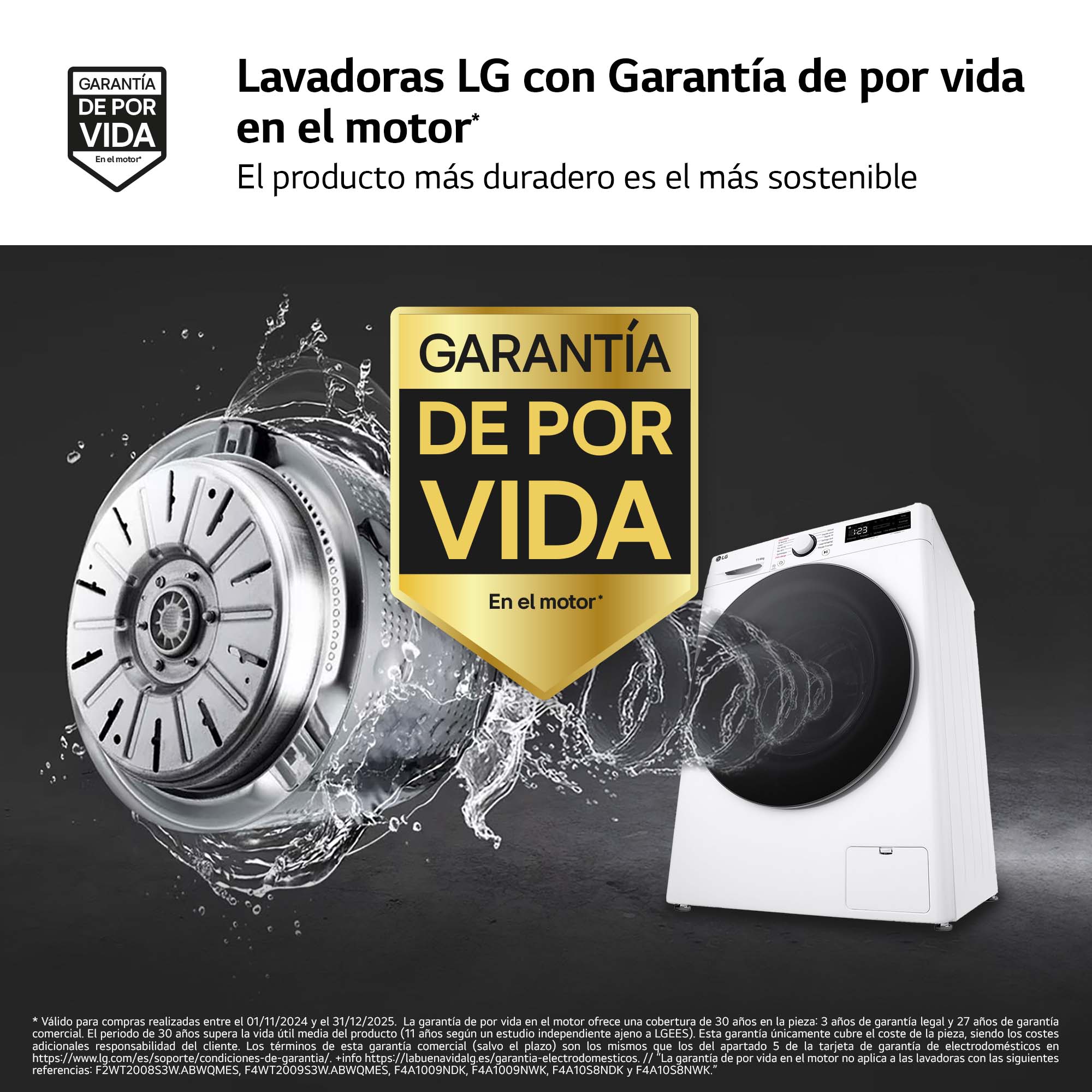Lavadora secadora LG 11 kg lavado, 6 kg secado,  1400 rpm,  Turbowash 360 - F4DR6011AGW Blanco-7