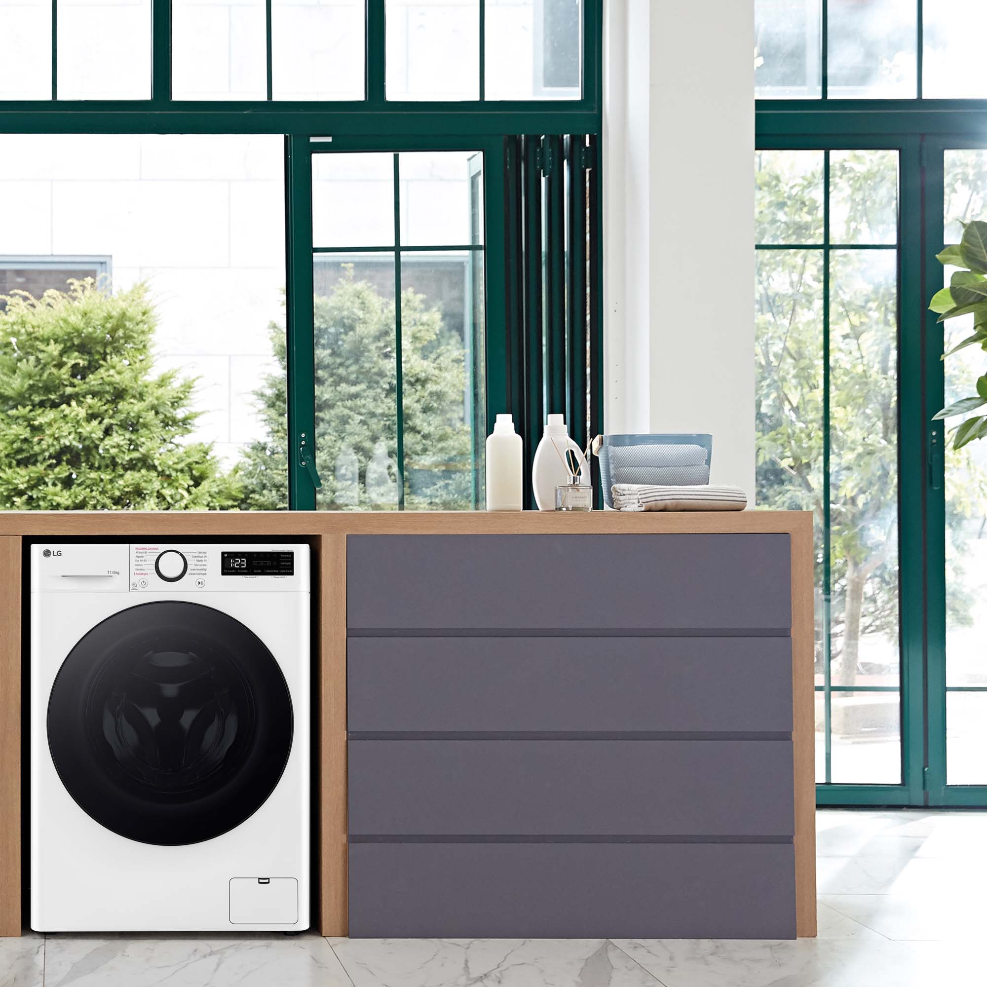 Lavadora secadora LG 11 kg lavado, 6 kg secado,  1400 rpm,  Turbowash 360 - F4DR6011AGW Blanco-17