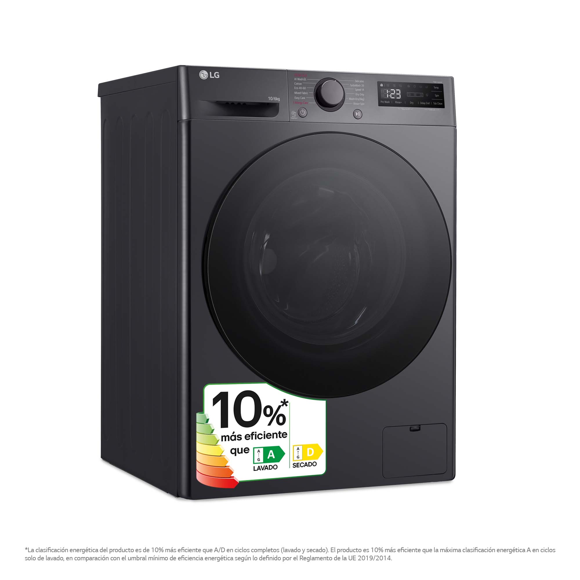 Lavadora secadora LG 10 kg lavado, 6 kg secado, 1.400 rpm, inteligencia artificial - F4DR6010AGM Inox-3