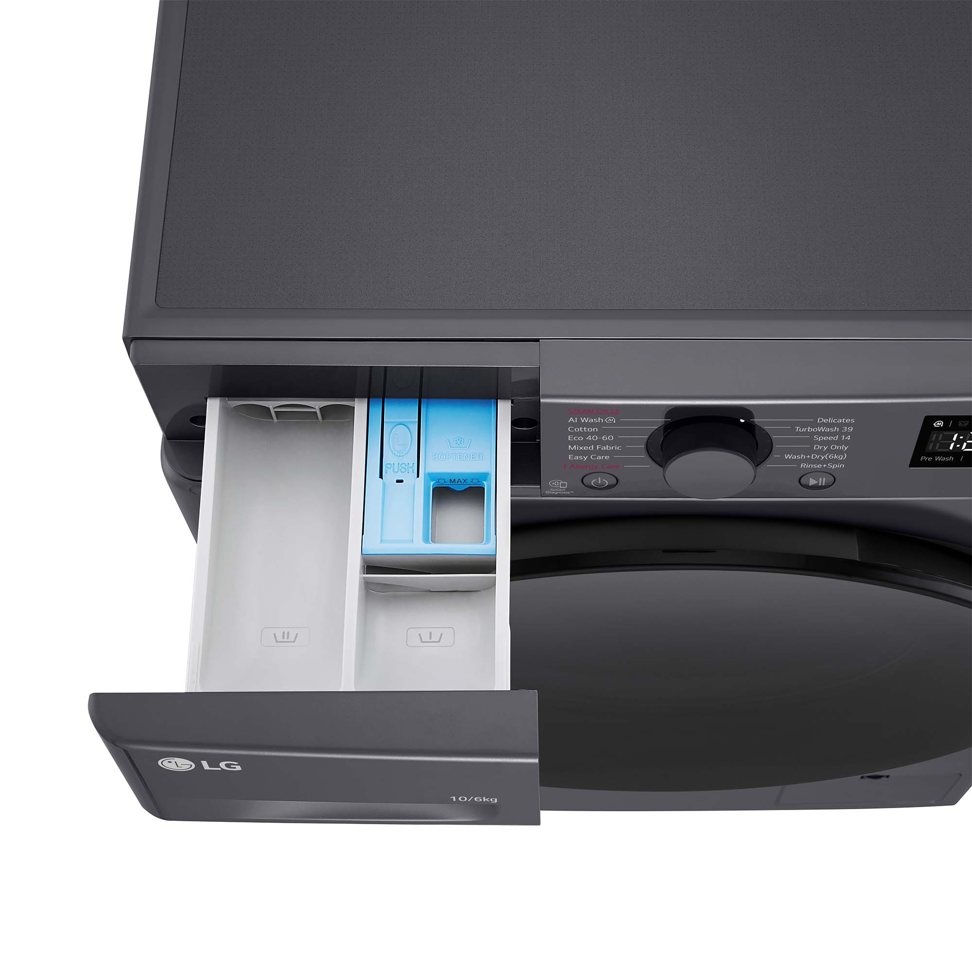 Lavadora secadora LG 10 kg lavado, 6 kg secado, 1.400 rpm, inteligencia artificial - F4DR6010AGM Inox-14