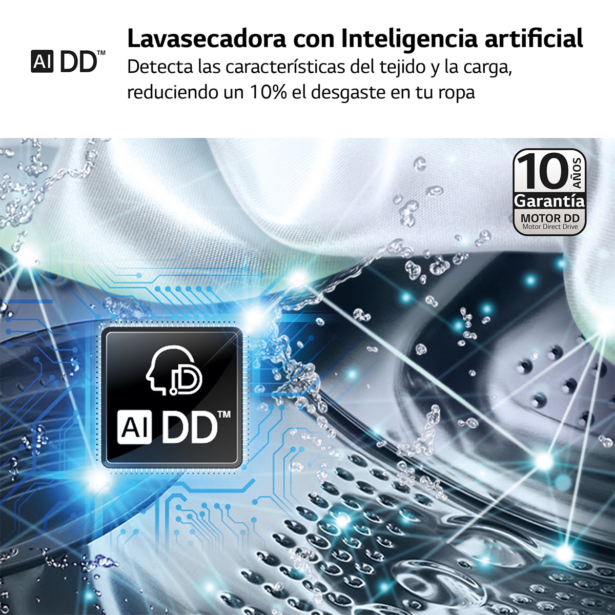 Lavadora secadora LG 9 kg lavado, 1.400 rpm, inteligencia artificial - TMF4DR6009AGM Inox-5