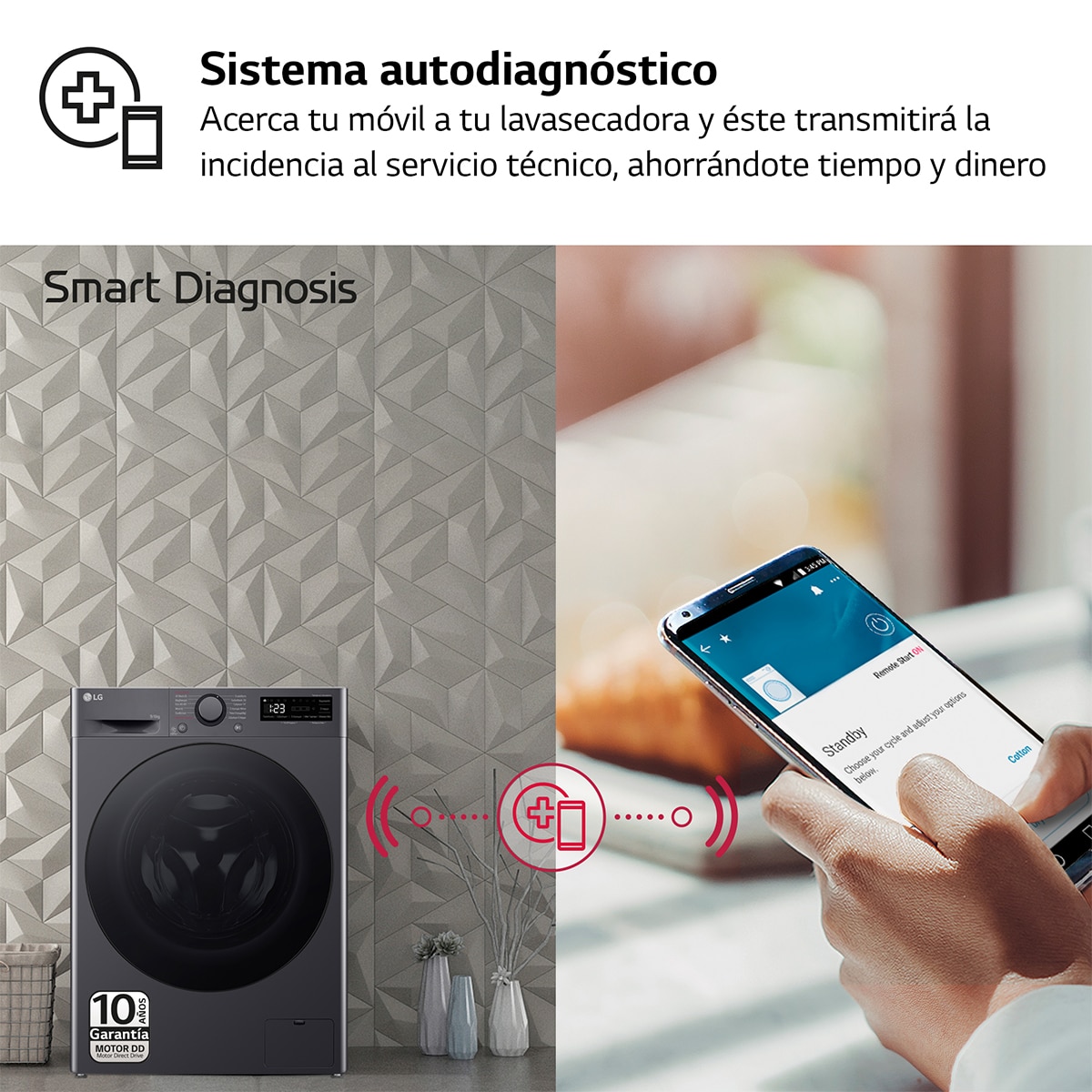 Lavadora secadora LG 9 kg lavado, 1.400 rpm, inteligencia artificial - TMF4DR6009AGM Inox-9