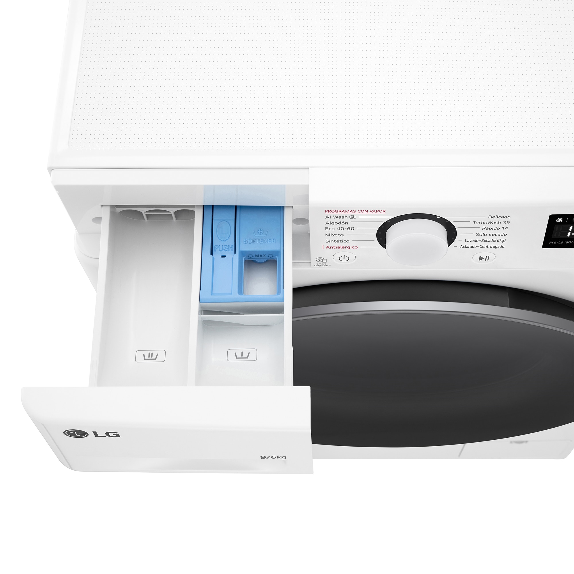 Lavadora secadora LG 9 kg lavado, 6 kg secado,  1400 rpm, inteligencia artificial - F4DR6009A1W Blanco-15