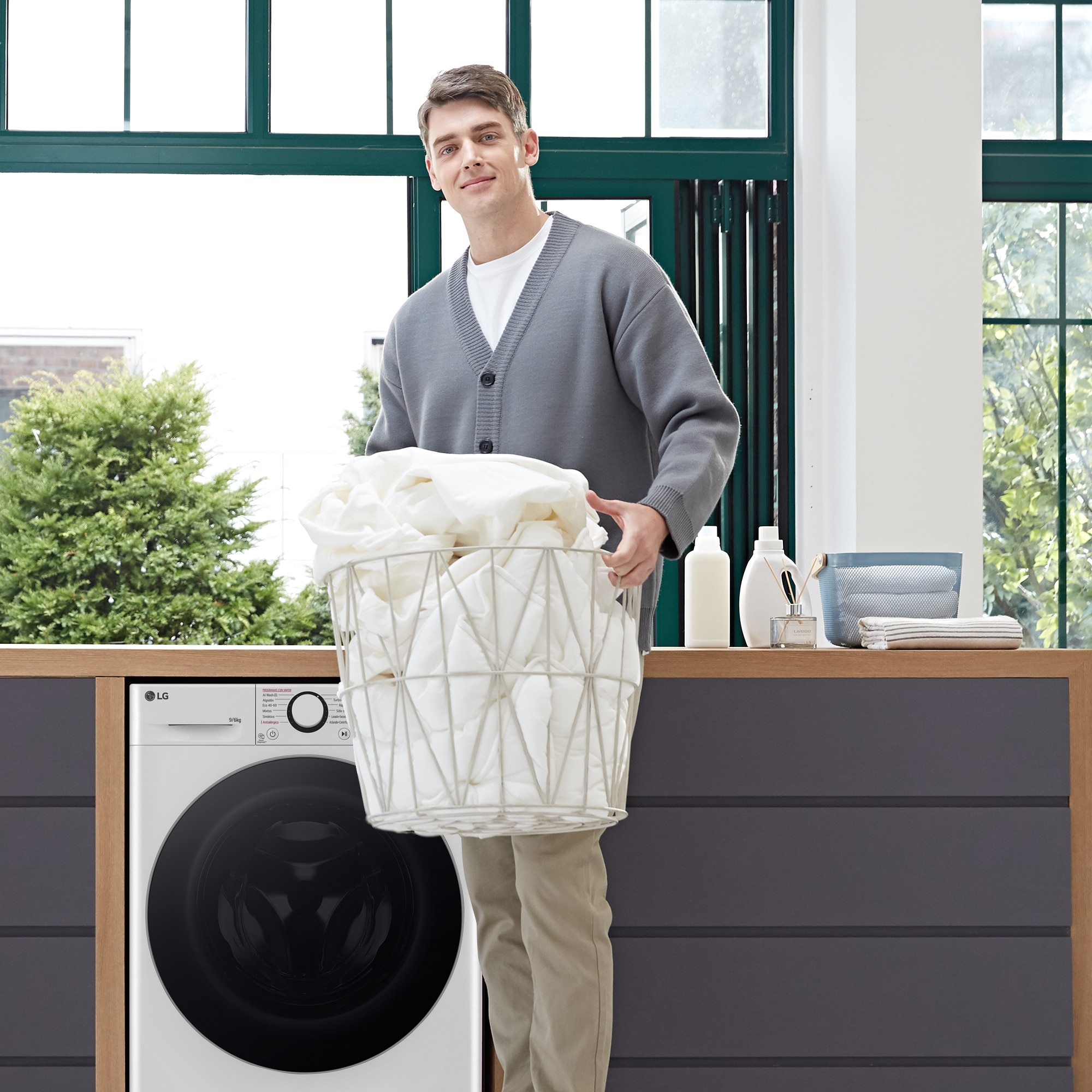 Lavadora secadora LG 9 kg lavado, 6 kg secado,  1400 rpm, inteligencia artificial - F4DR6009A1W Blanco-18