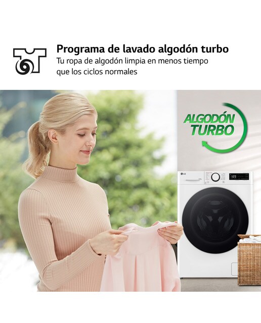Lavadora secadora LG 9 kg lavado, 5 kg secado, 1200 rpm, inteligencia artificial - F2DR5S09A1W - Blanco Blanco-6