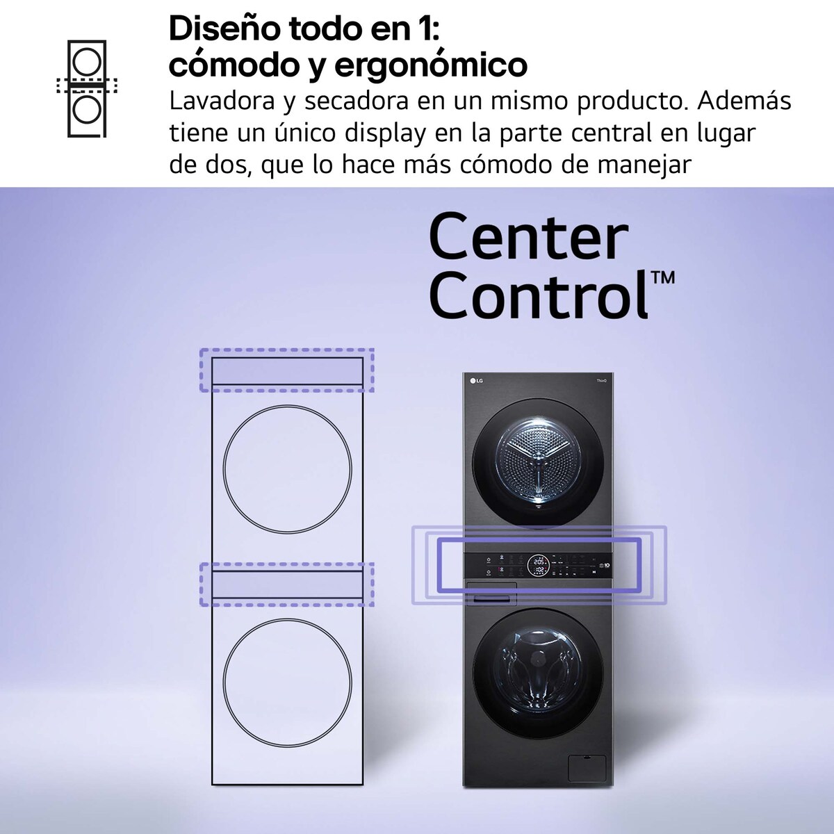 Máquina de Lavar e Secar Roupa LG WT1210BBF WashTower? Carga Frontal de 12/10 Kg e de 1400 rpm - Preto Grafite-8