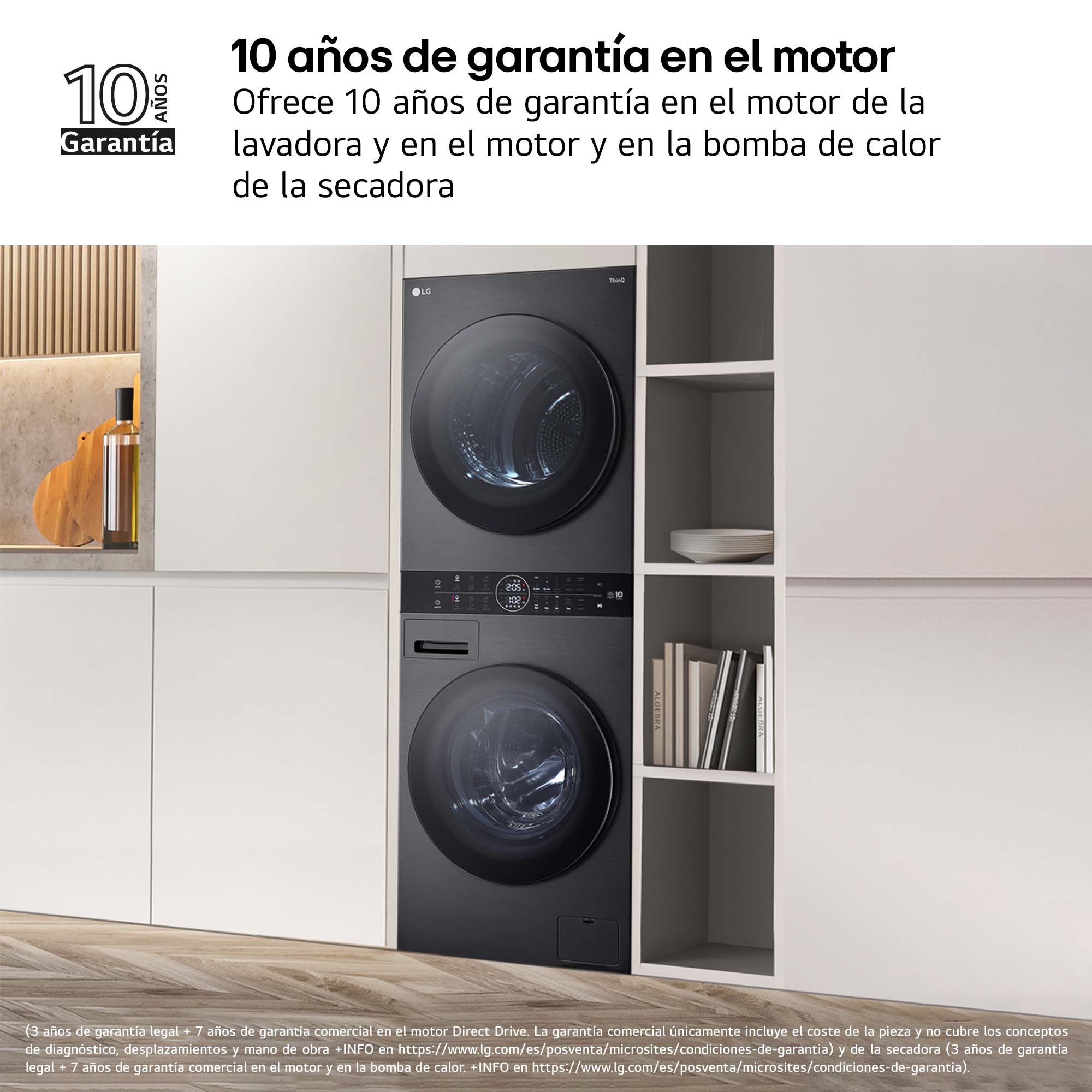Torre de lavado y secado LG 12 kg (lavadora) / 10 kg (secadora) / 1400 rpm - WT1210BBF Grafito-9