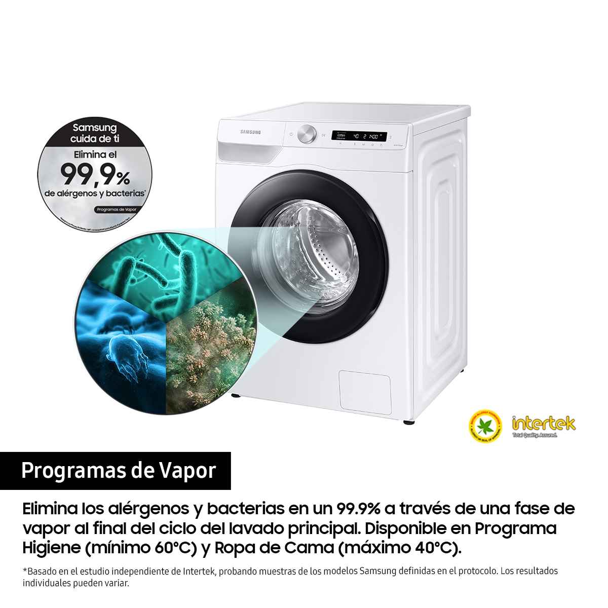 Lavadora Samsung 9kg Tecnología Ecobubble™ Clase A Blanca WW90T504DAWCS3 Blanco-5