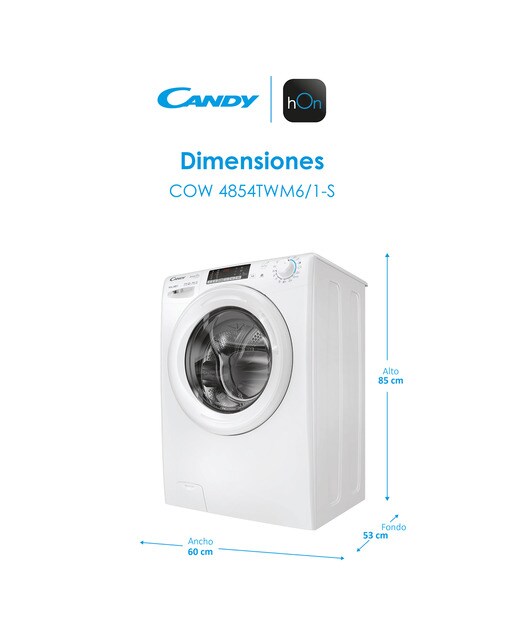 Máquina de Lavar e Secar Roupa Candy COW4854TWM6/1-S Smart Pro Inverter de 8/5 Kg e 1400 rpm - Branco Branco-2