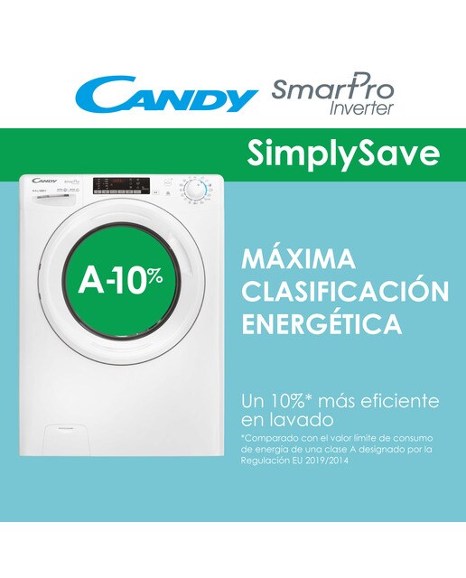 Máquina de Lavar e Secar Roupa Candy COW4854TWM6/1-S Smart Pro Inverter de 8/5 Kg e 1400 rpm - Branco Branco-5