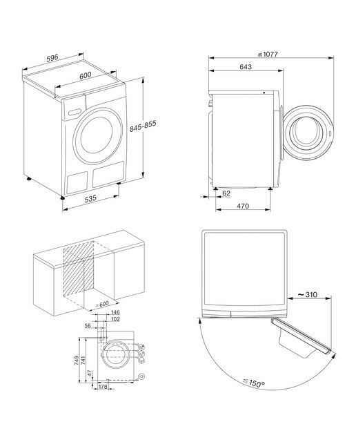 Lavadoras Miele 9 kg / 1,600 rpm, SteamCare, TwinDos y PowerWash - WWI880 WCS 125 - Blanco Blanco-2