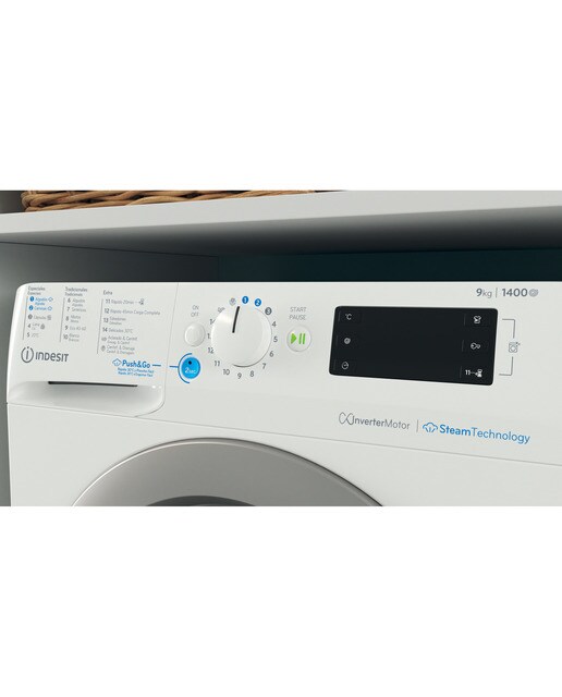 Máquina de Lavar Roupa Indesit BWE 91496X WSV SPT Carga Frontal de 9 kg e de 1400 rpm - Branco Branco-3