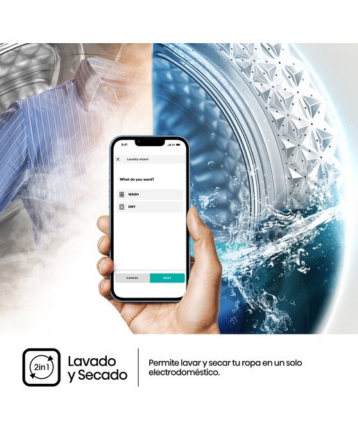 Lavadora secadora Hisense 9 kg / 1.400 rpm Serie 3S - WD3S9043BW3 Blanco-11