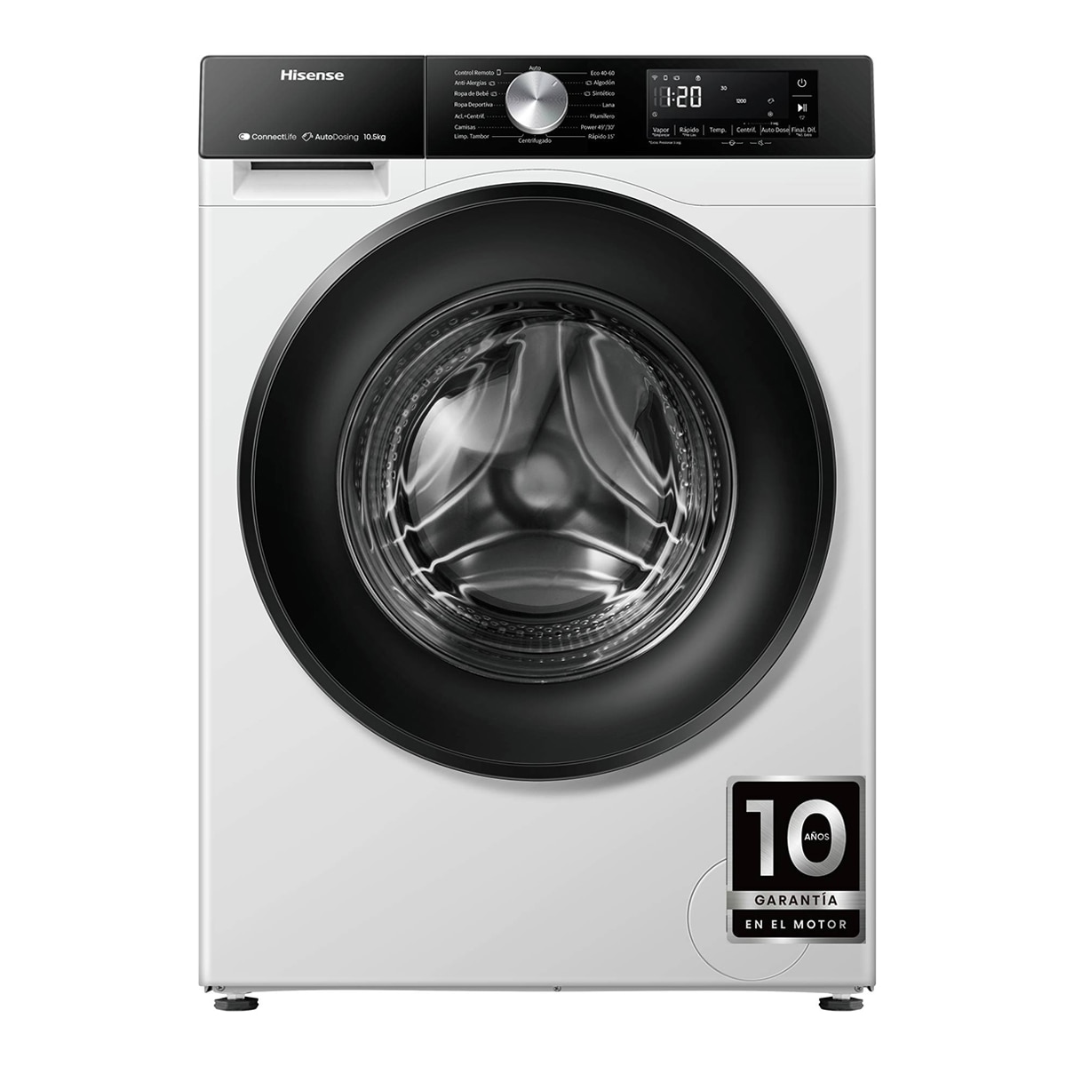 Hisense – Lavadora Hisense 10,5 kg / 1.400 rpm, Wifi, Serie 3S – WF3S1045BW3.