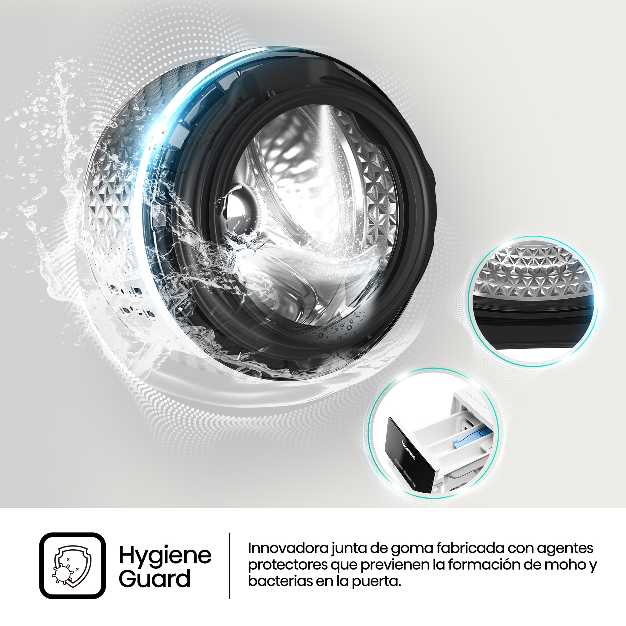 Lavadora Hisense 9 kg / 1.400 rpm Serie 3S - WF3S9043BB3 Negro-8