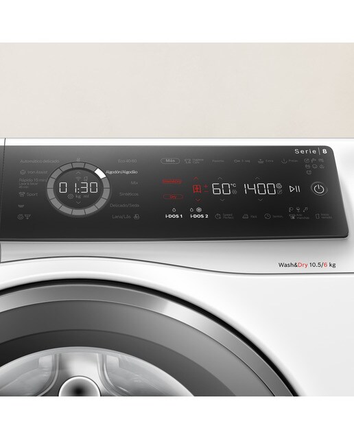 Máquina de Lavar e Secar Roupa Bosch Serie 8 WNC254A0ES i-DOS, Carga Frontal de 10,5/6 kg e 1400 rpm - Branco Branco-5
