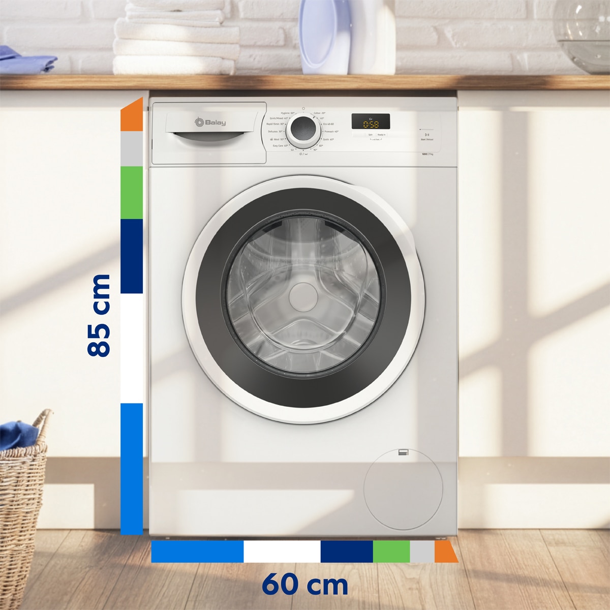 Lavadora Balay 7 kg/ 1.000 rpm -3TS273BA Blanco-3