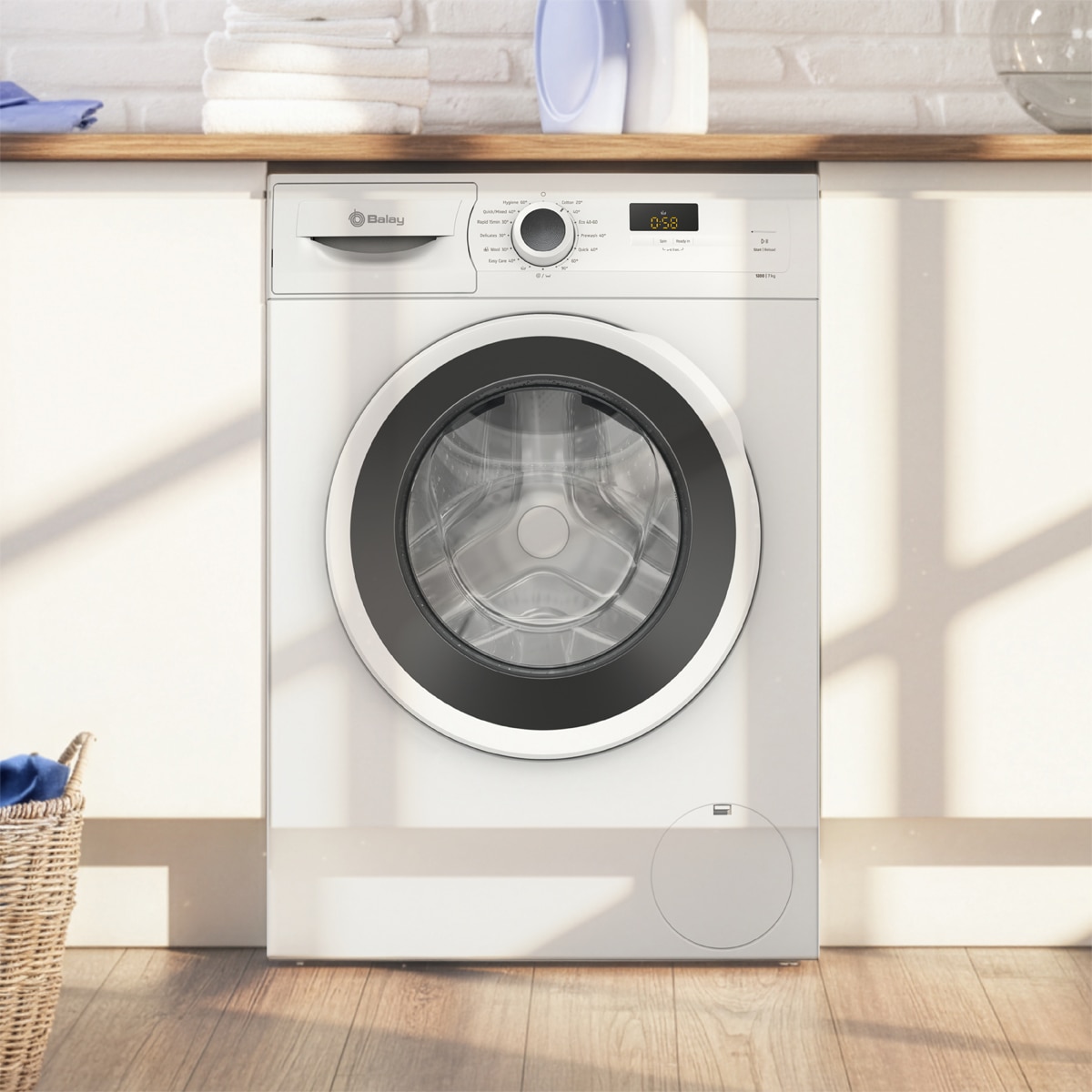 Lavadora Balay 7 kg/ 1.000 rpm -3TS273BA Blanco-11