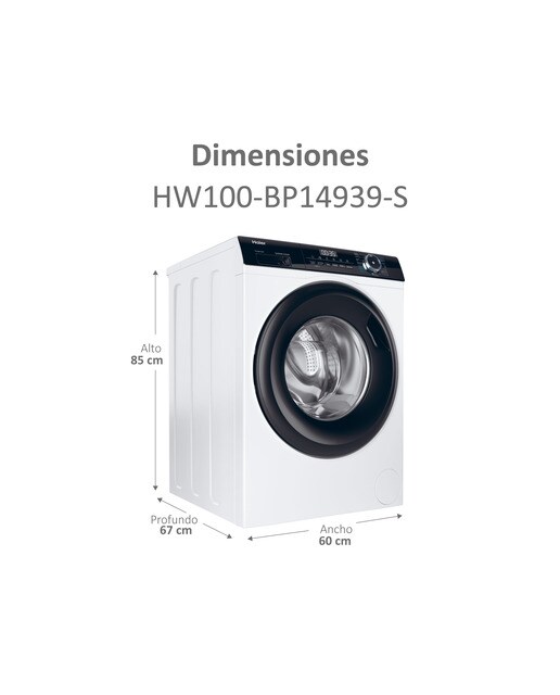 Lavadora Haier 10 kg / 1.400 rpm Motor Inverter, I-Pro Series 3 - HW100-BP14939-S Blanco-4