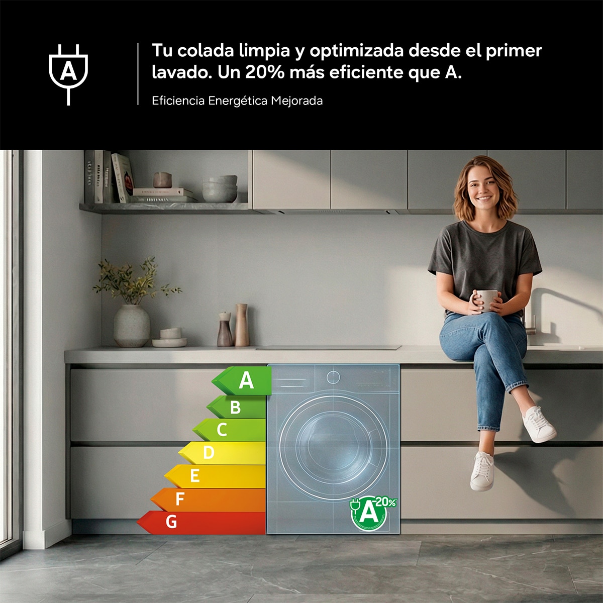 Lavadora Samsung 9kg con Autodosificación Clase A Blanca WW90DB7U94GEU3 - Blanco Blanco-6