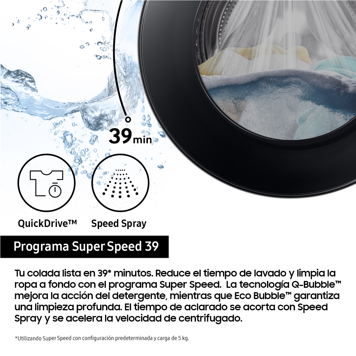Lavadora Samsung 9kg con Autodosificación Clase A Blanca WW90DB7U94GEU3 Blanco-4