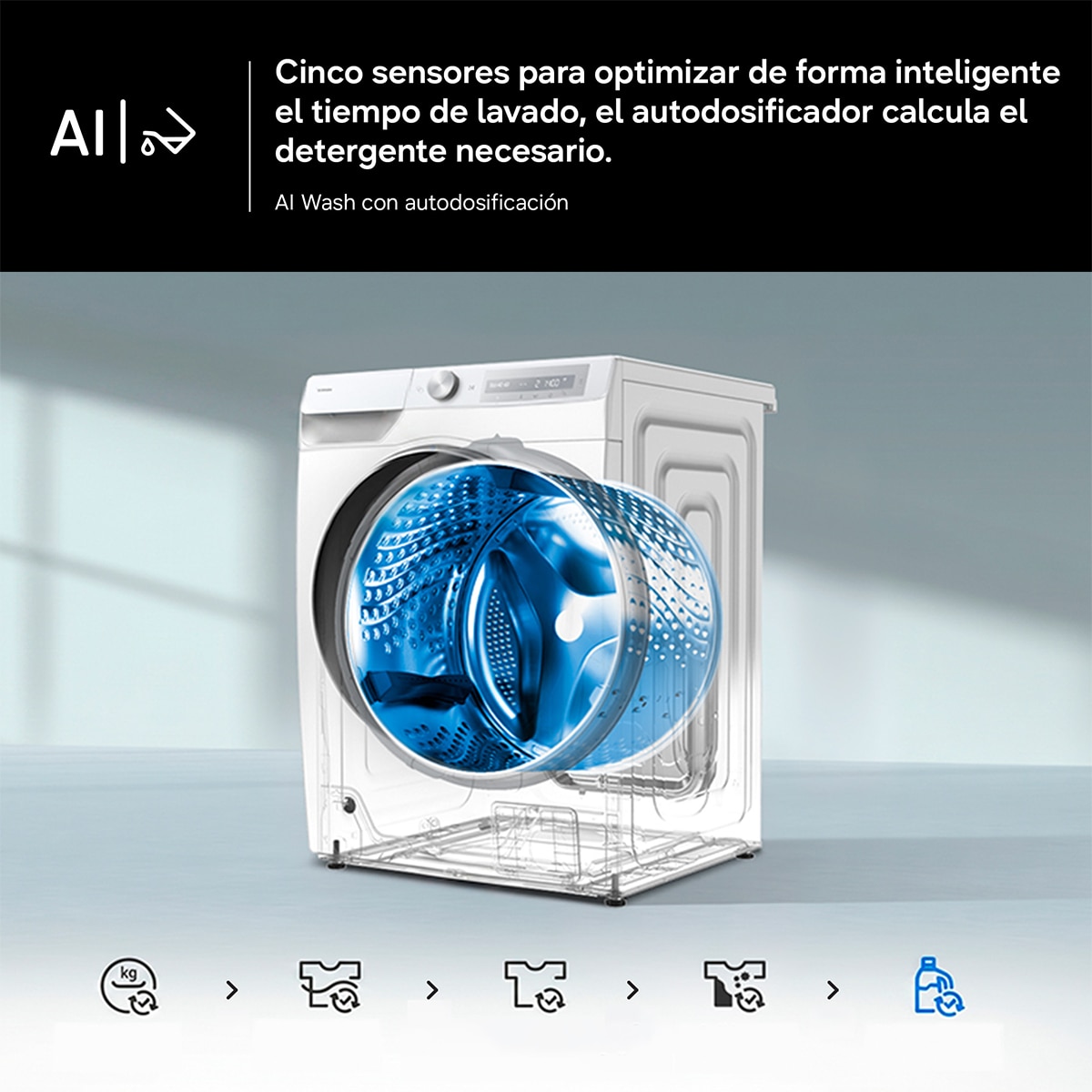 Lavadora Samsung 9kg con Autodosificación Clase A Blanca WW90DB7U94GEU3 - Blanco Blanco-8