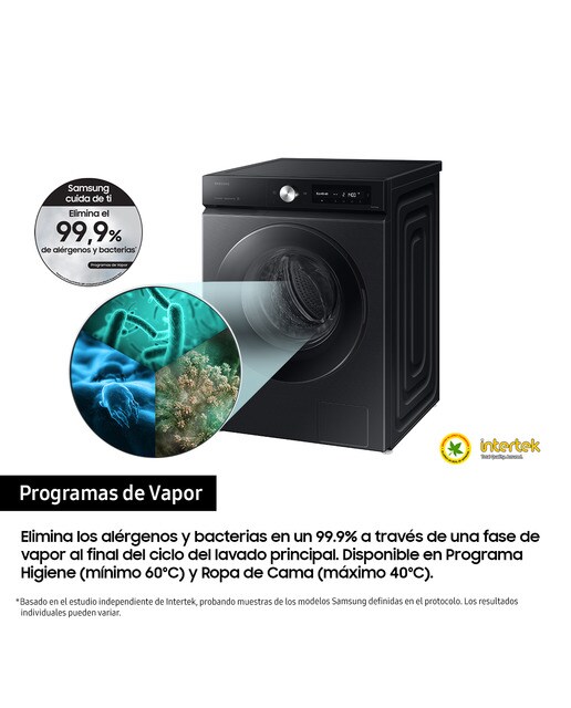 Lavadora Samsung 9kg con Autodosificación Clase A Negra WW90DB7U94GBU3 Negro-7