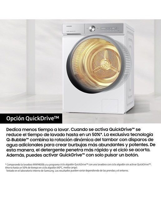 Lavadora Samsung 9kg QuickDrive™ Clase A Blanca WW90DB8U95GHU3 Blanco-4
