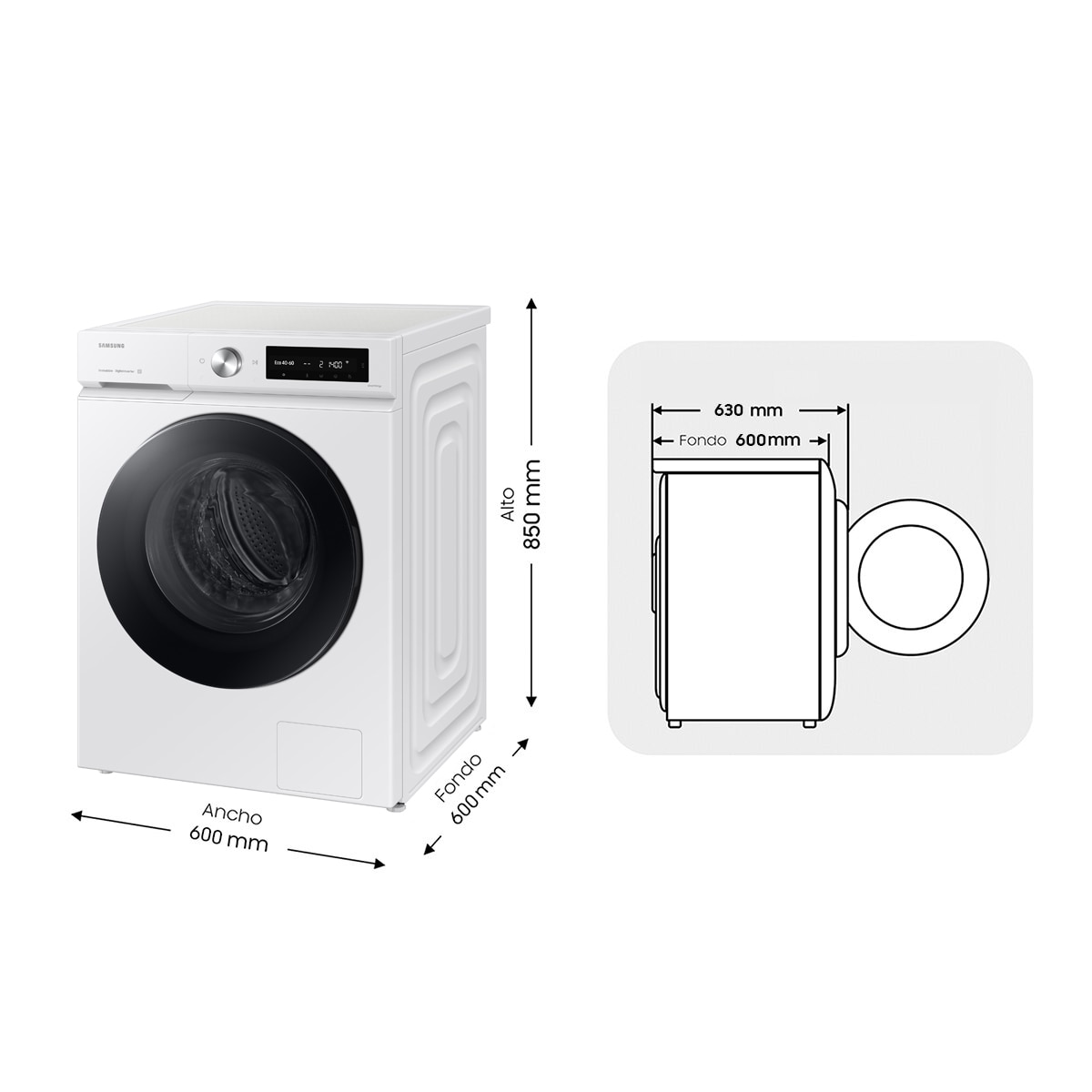 Lavadora Samsung 11kg Programa Super Speed 39 Clase A Blanca WW11DB7B34GWU3 - Blanco Blanco-3