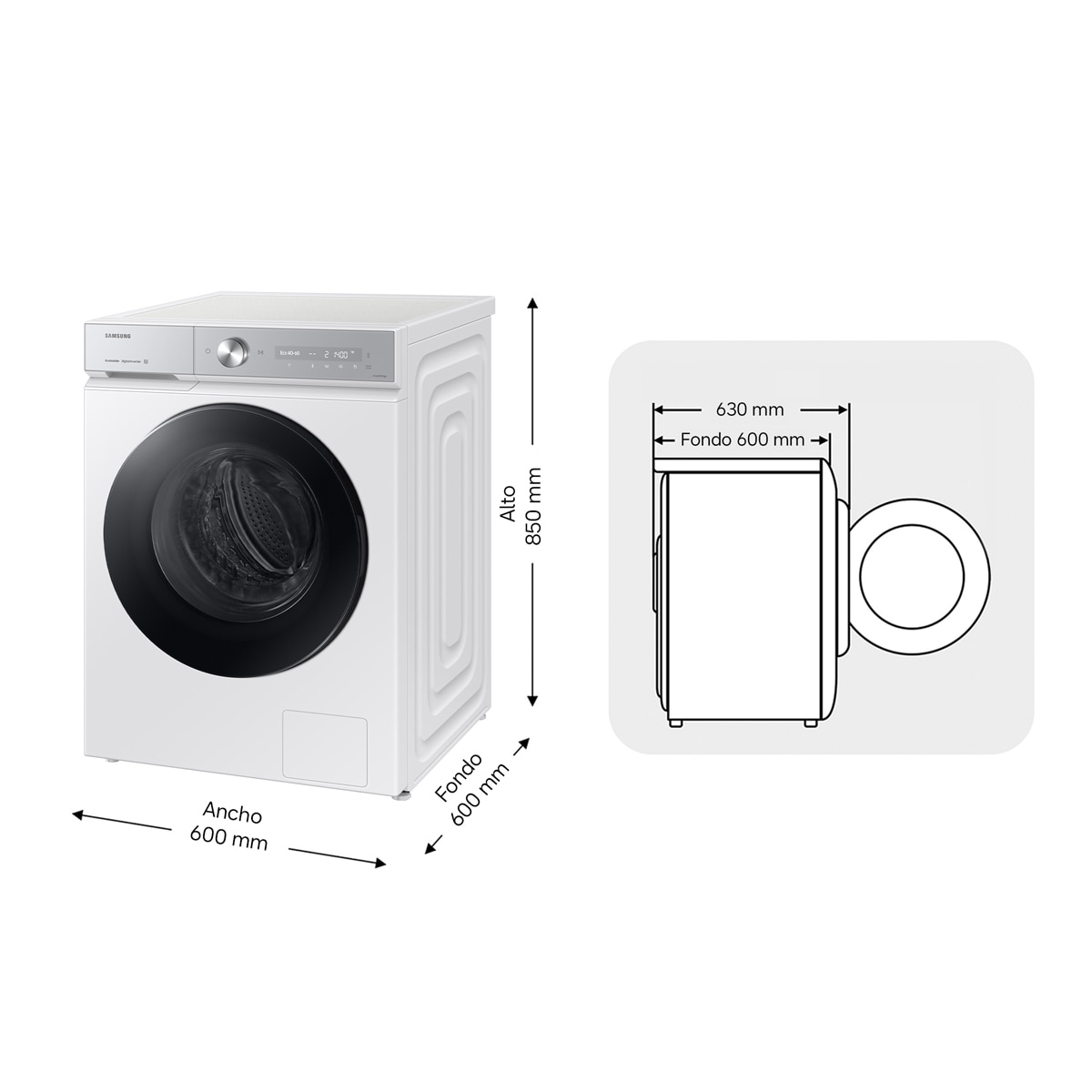 Lavadora Samsung 11kg QuickDrive™ Clase A Blanca WW11DB8B95GHU3 Blanco-2