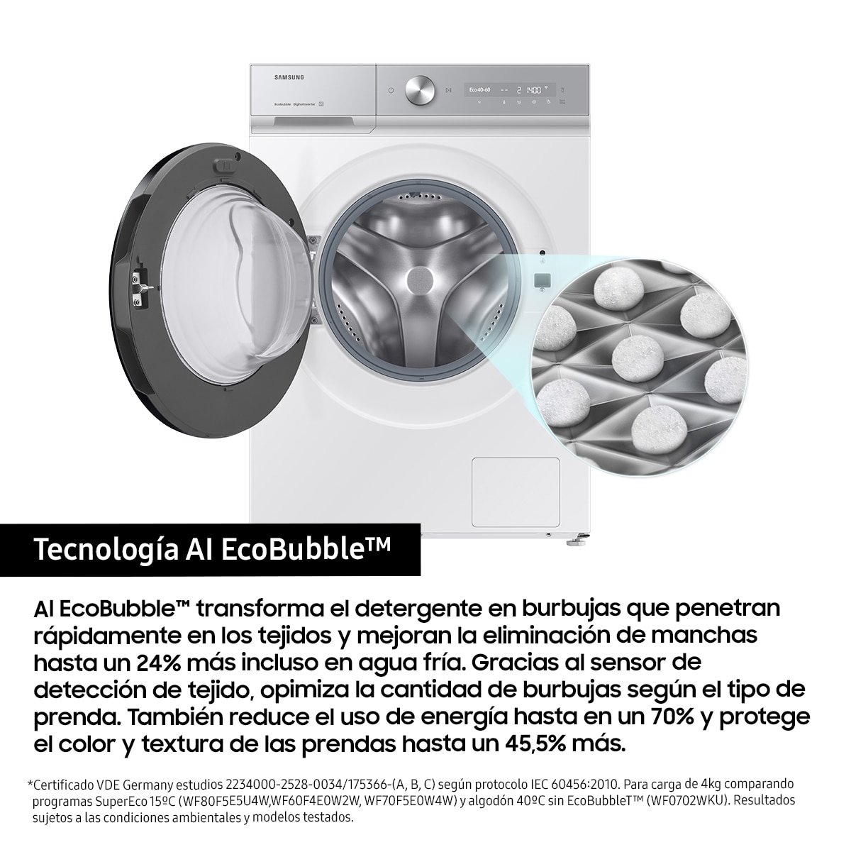 Lavadora Samsung 11kg QuickDrive™ Clase A Blanca WW11DB8B95GHU3 Blanco-10