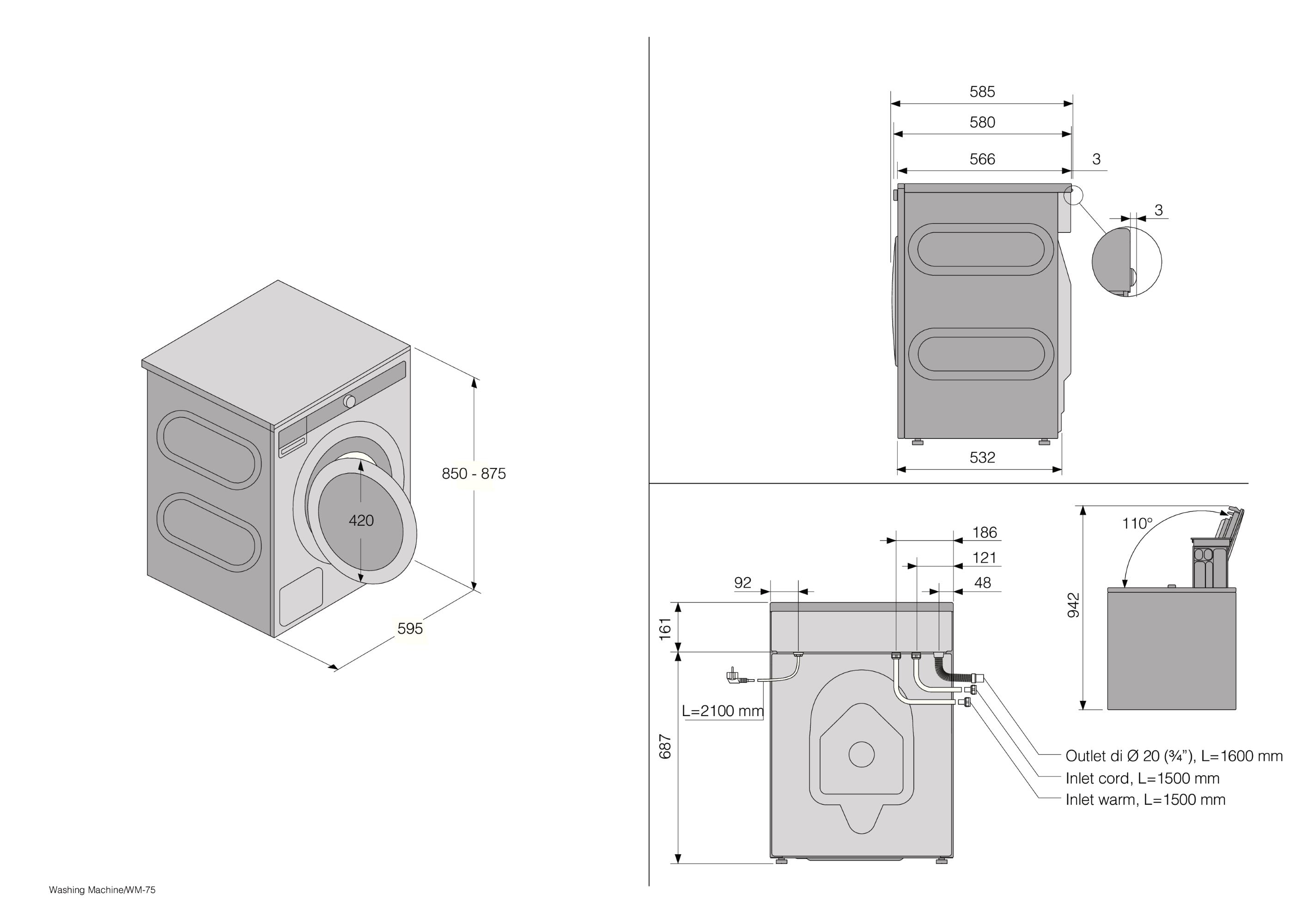 Lavadora Asko 8 kg/ 1.600 rpm - W4086C.S/3 Acero Inox-3