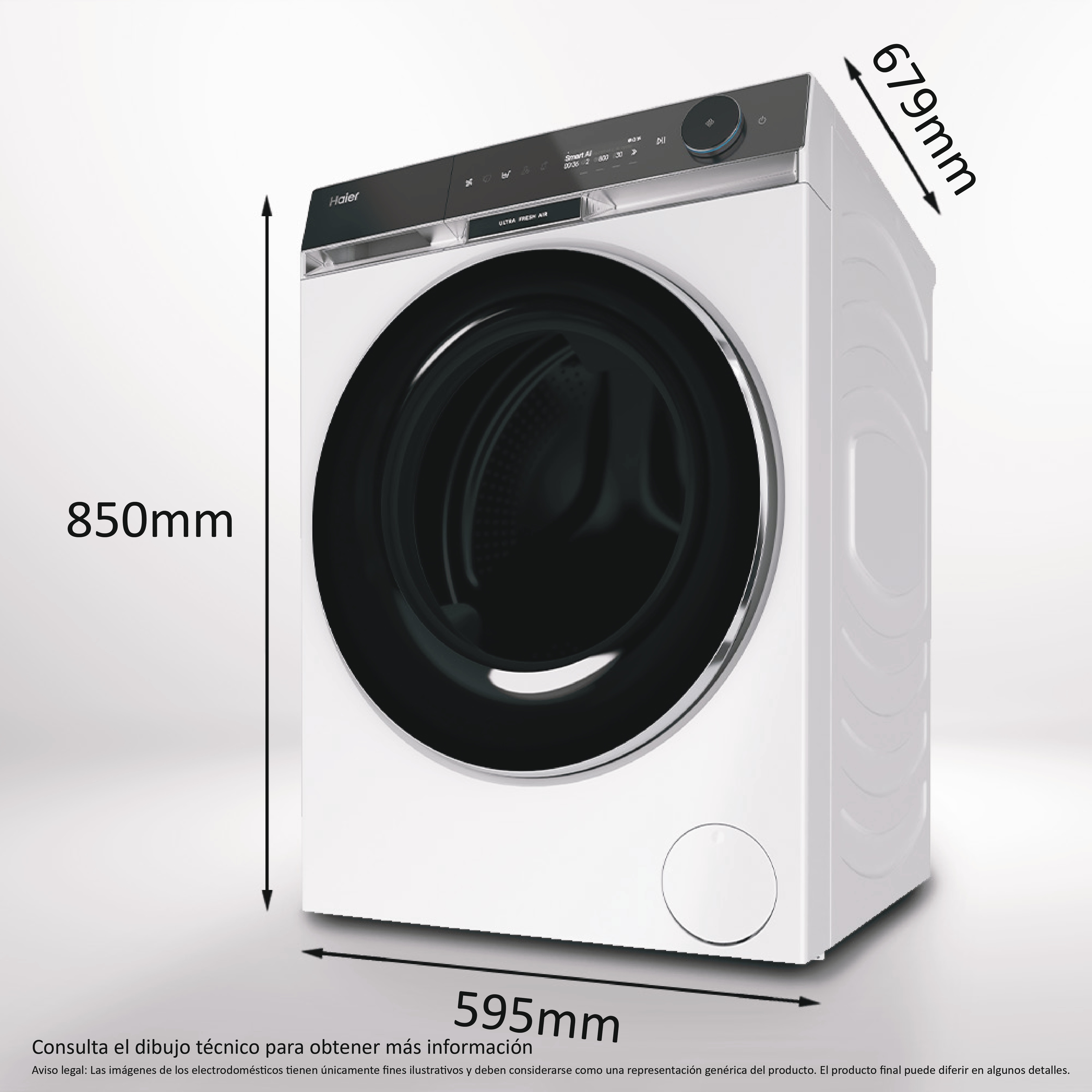 Lavadora Haier 11 kg / 1.400 rpm Motor Direct Motion, X SERIES 11 - HW110-BD14397U1S Blanco-3