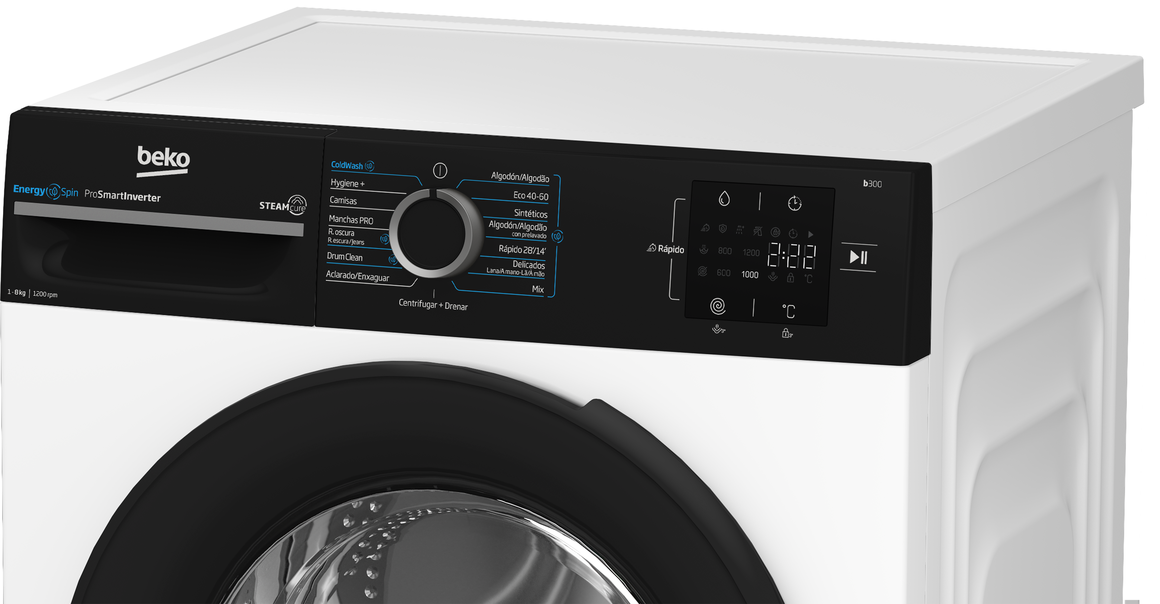 Lavadora Beko Energy Spin 8 kg / 1.200 rpm - BM3WFSU38213 Blanco-10