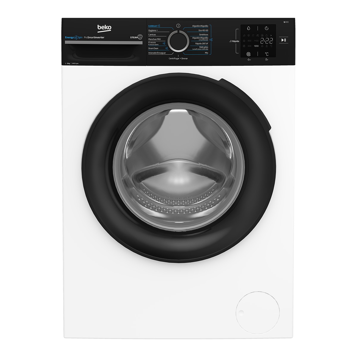 Lavadora Beko Energy Spin 9 kg /1.400 rpm, Motor ProSmart Inverter - BM3WFSU39413 Blanco-4