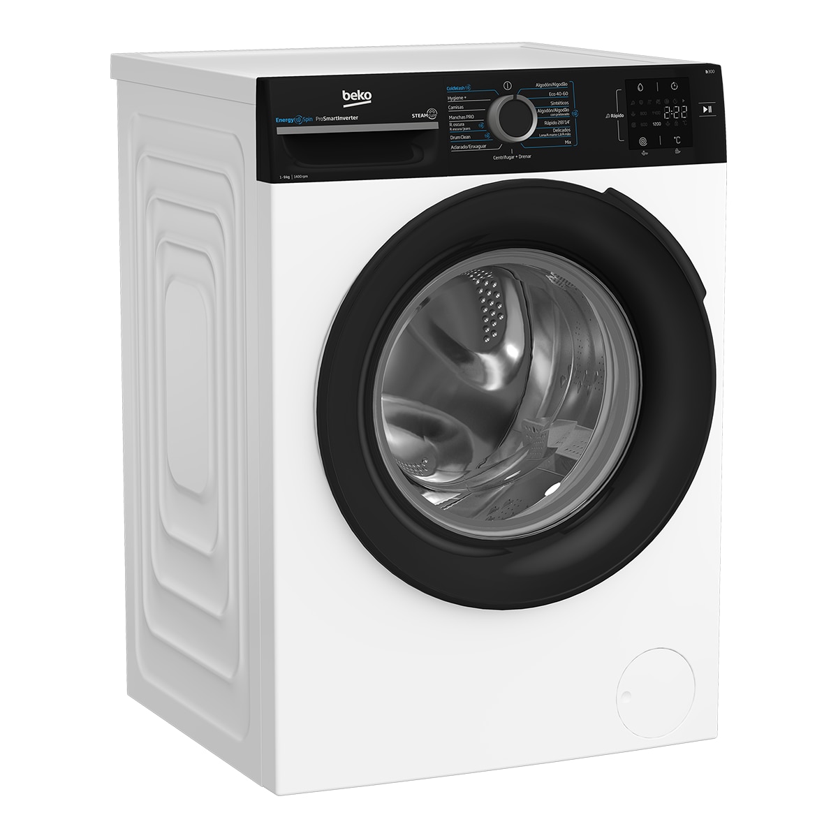 Lavadora Beko Energy Spin 9 kg /1.400 rpm, Motor ProSmart Inverter - BM3WFSU39413 Blanco-5