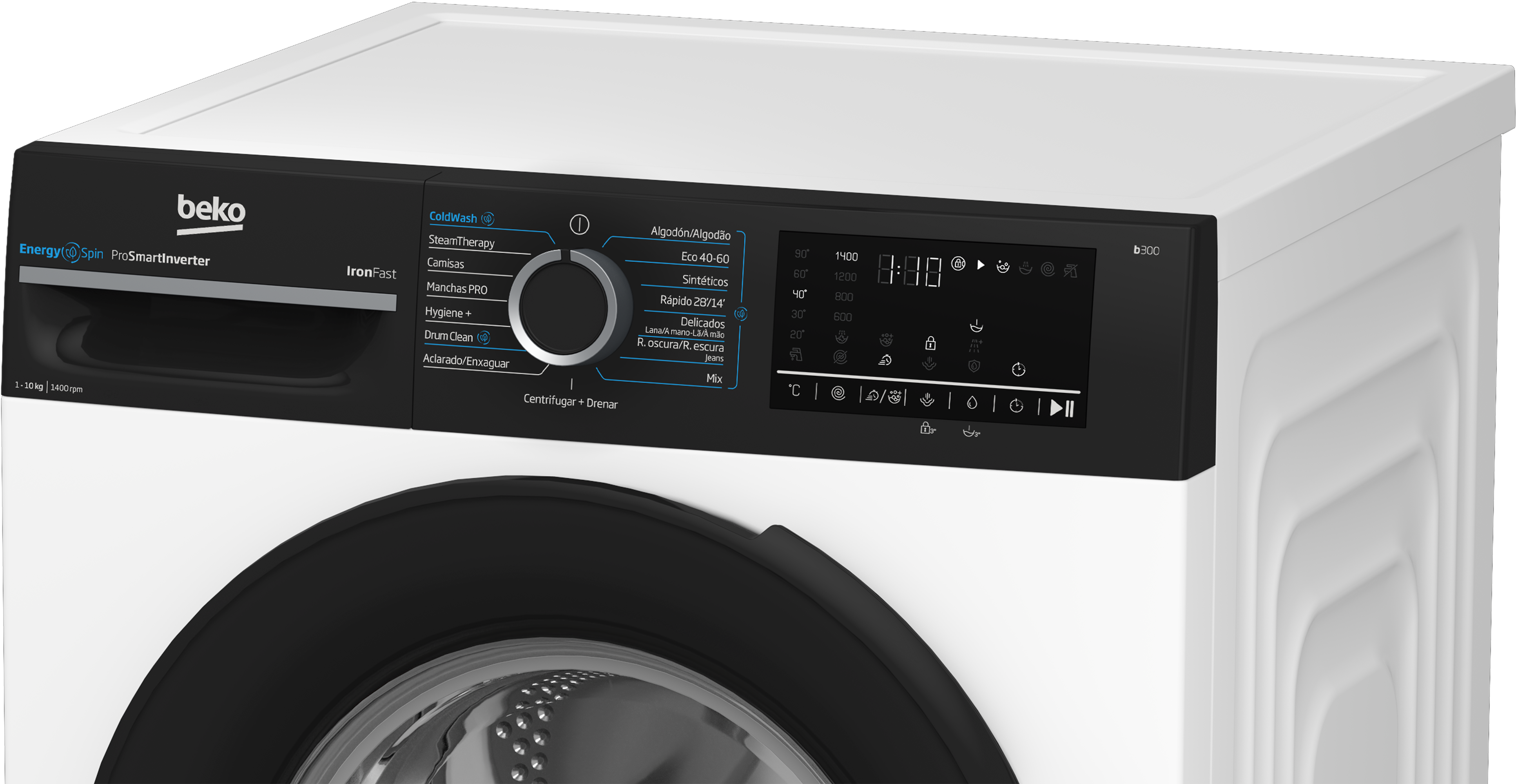 Lavadora Beko Energy Spin 10 kg / 1.400 rpm, Motor ProSmart Inverter - BM3WFU41041W Blanco-3