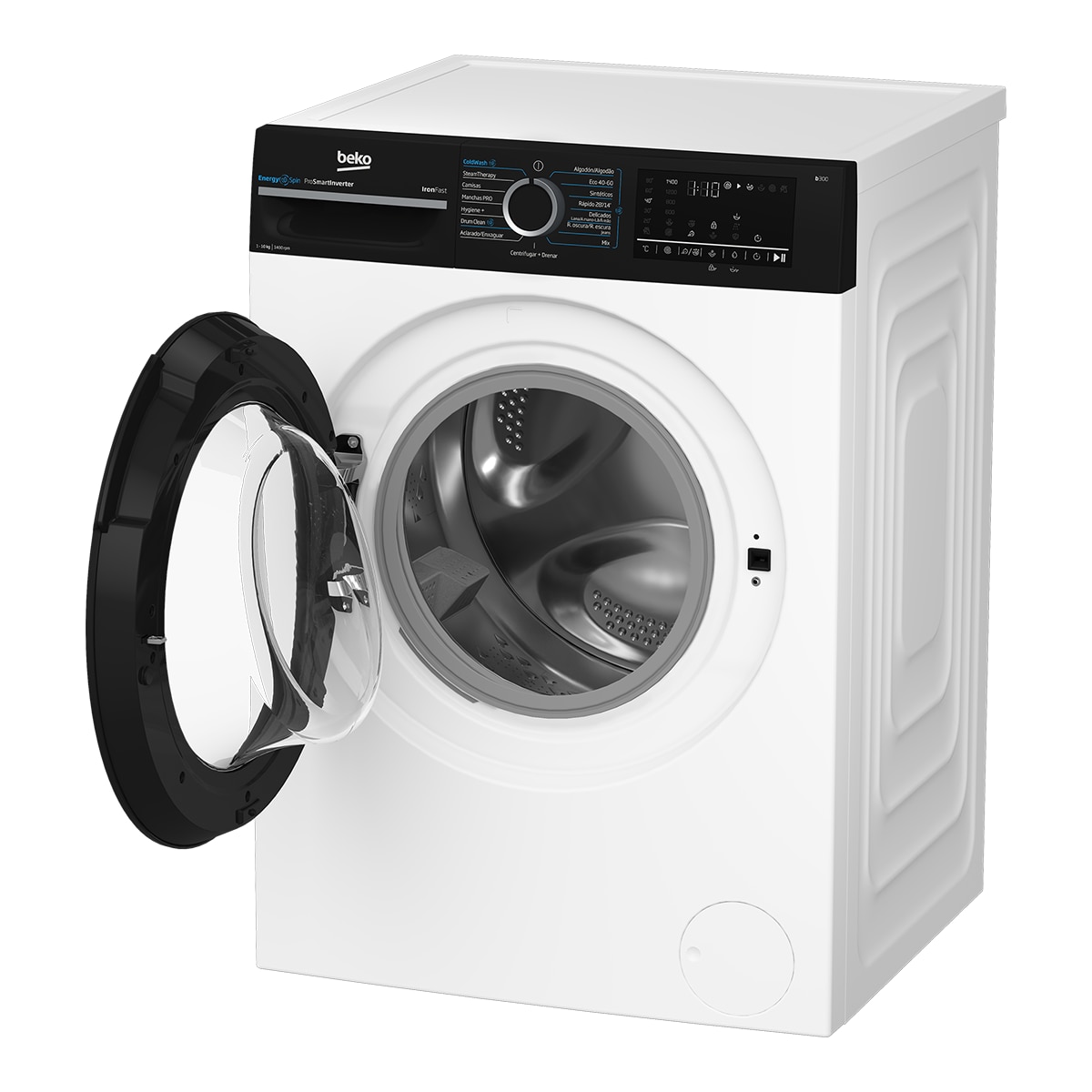 Lavadora Beko Energy Spin 10 kg / 1.400 rpm, Motor ProSmart Inverter - BM3WFU41041W Blanco-9