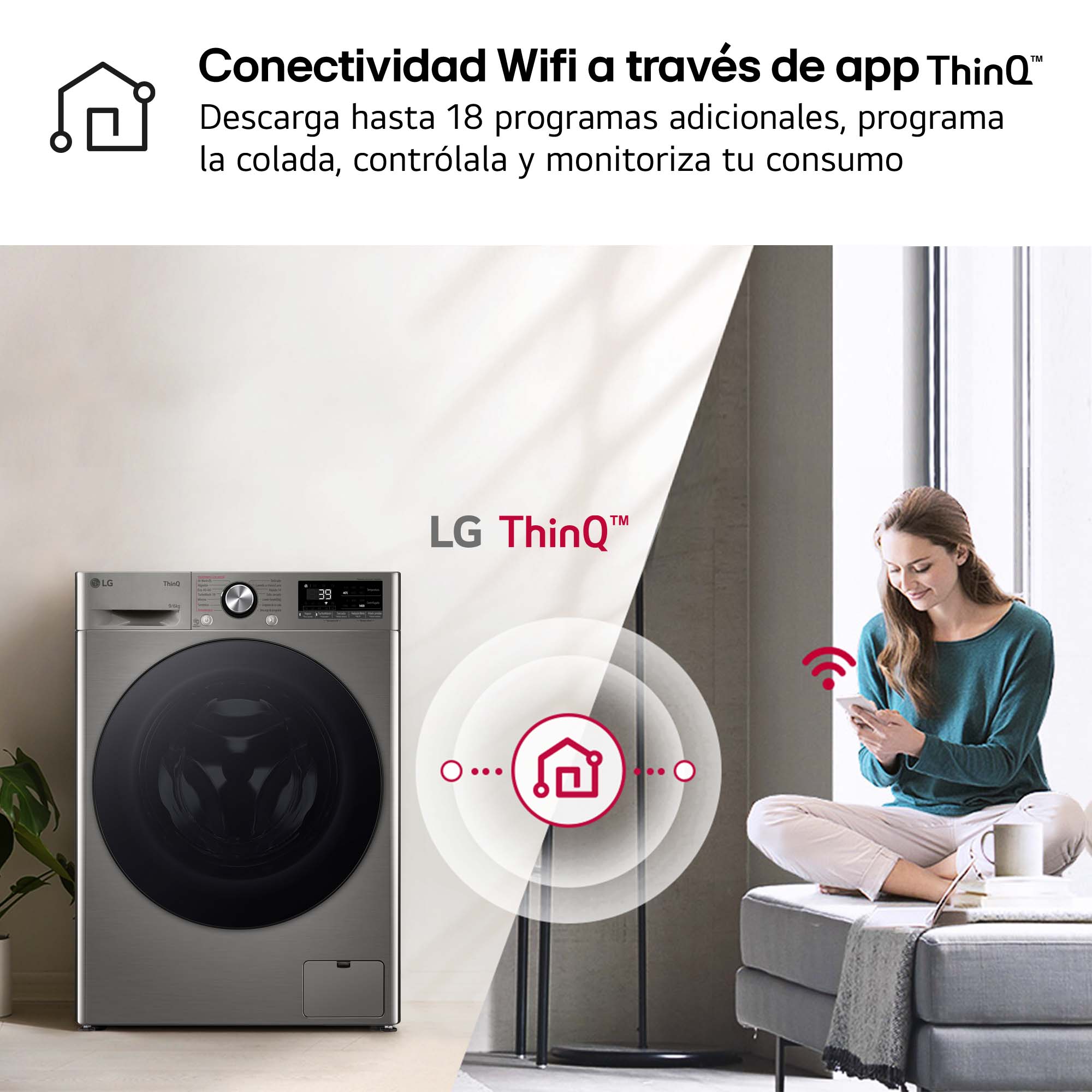 Lavadora secadora LG 9 kg lavado, 6 kg secado,  1400 rpm, inteligencia artificial - F4DR7009AGS Inox antihuellas-12
