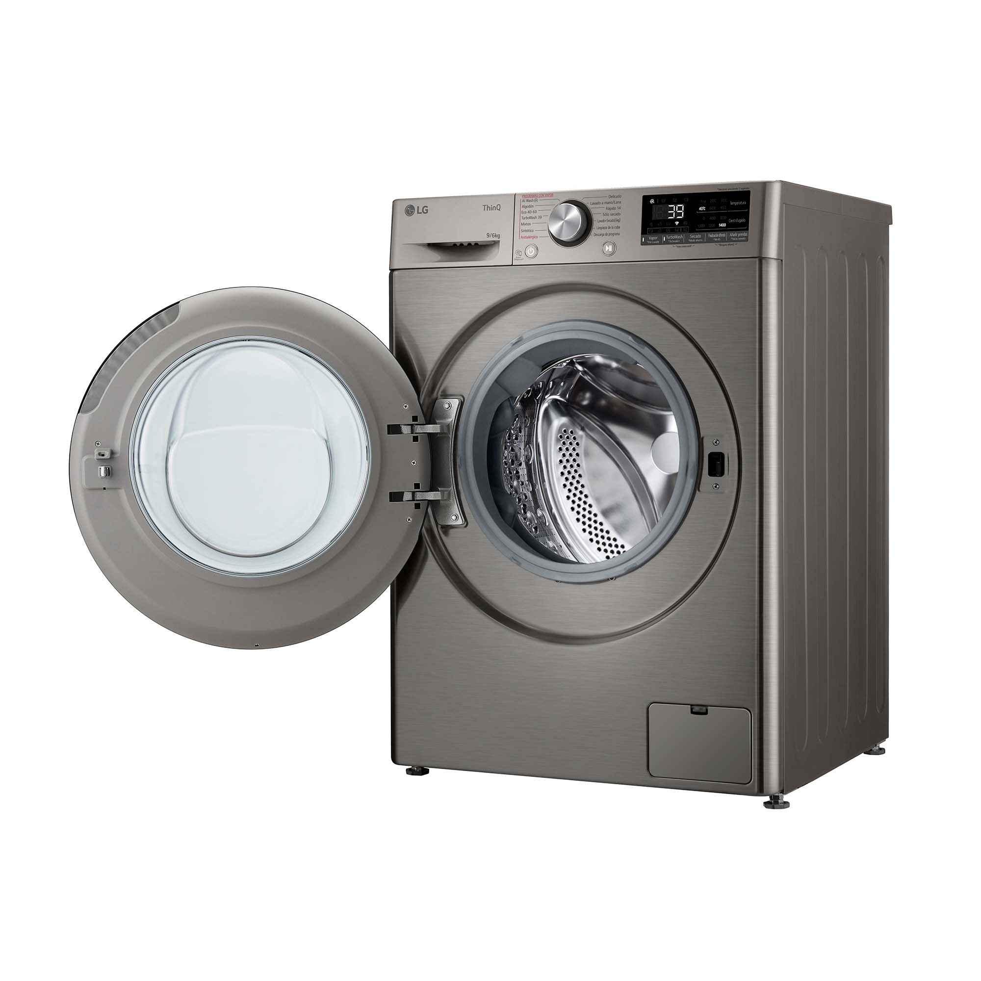 Lavadora secadora LG 9 kg lavado, 6 kg secado,  1400 rpm, inteligencia artificial - F4DR7009AGS Inox antihuellas-13