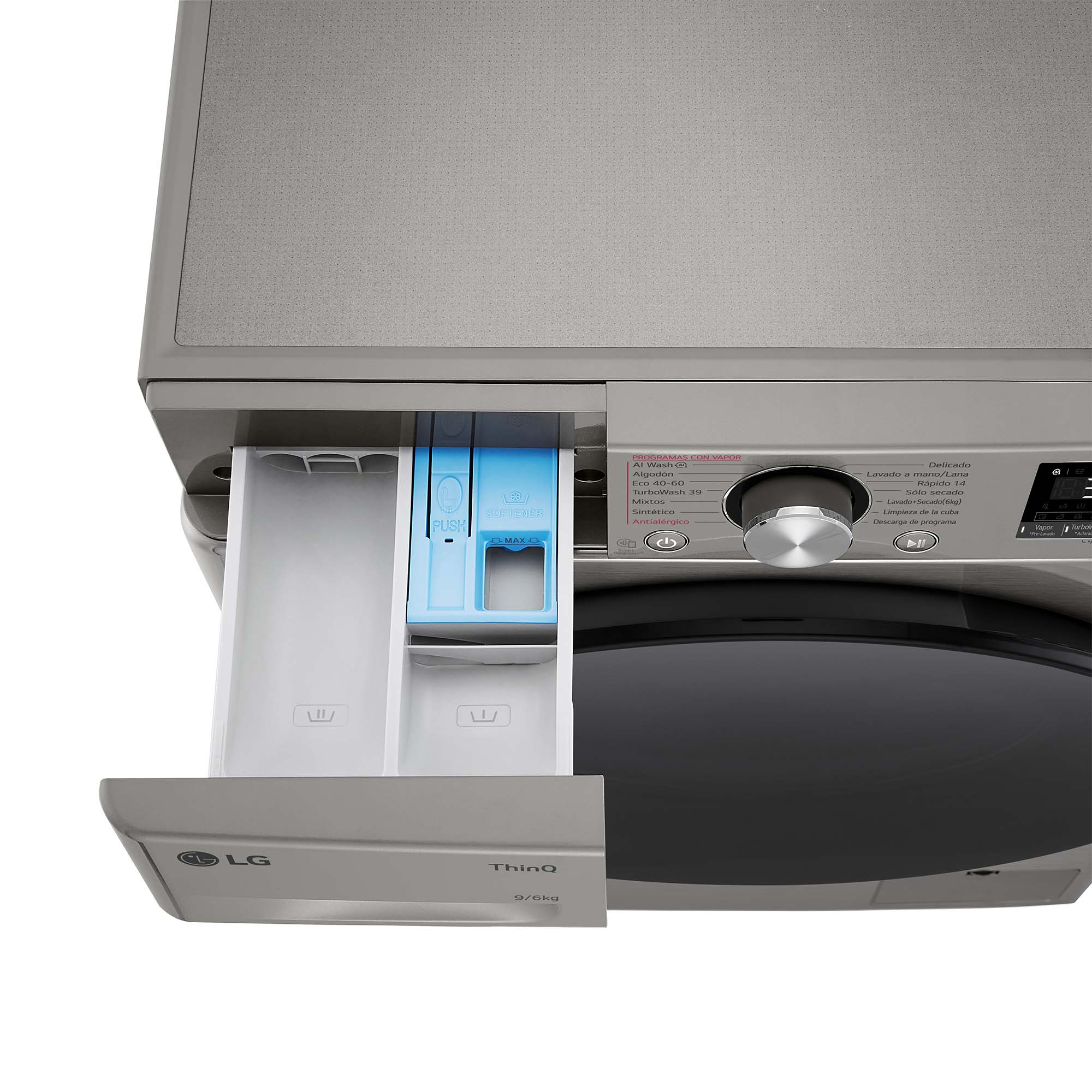 Lavadora secadora LG 9 kg lavado, 6 kg secado,  1400 rpm, inteligencia artificial - F4DR7009AGS Inox antihuellas-15