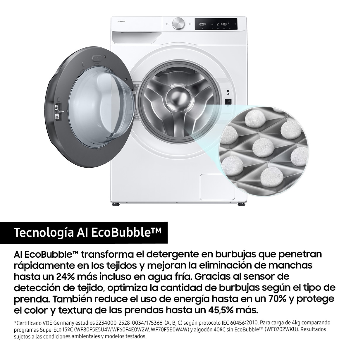 Lavadora Secadora Samsung 9kg/6kg con Autodosificación Clase D/A Blanca WD90DG6B85BEU3 Blanco-5