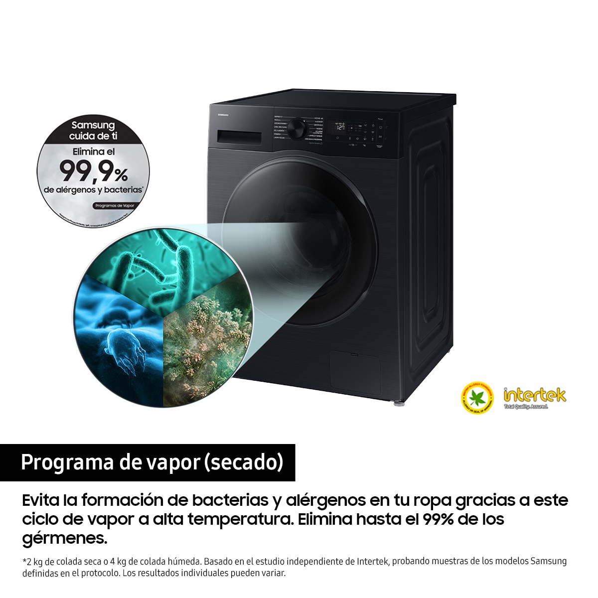 Lavadora Secadora Samsung 9kg/6kg Tecnología AI EcoBubble? Clase D/A Negra WD90DG5B15BBEC Negro-6