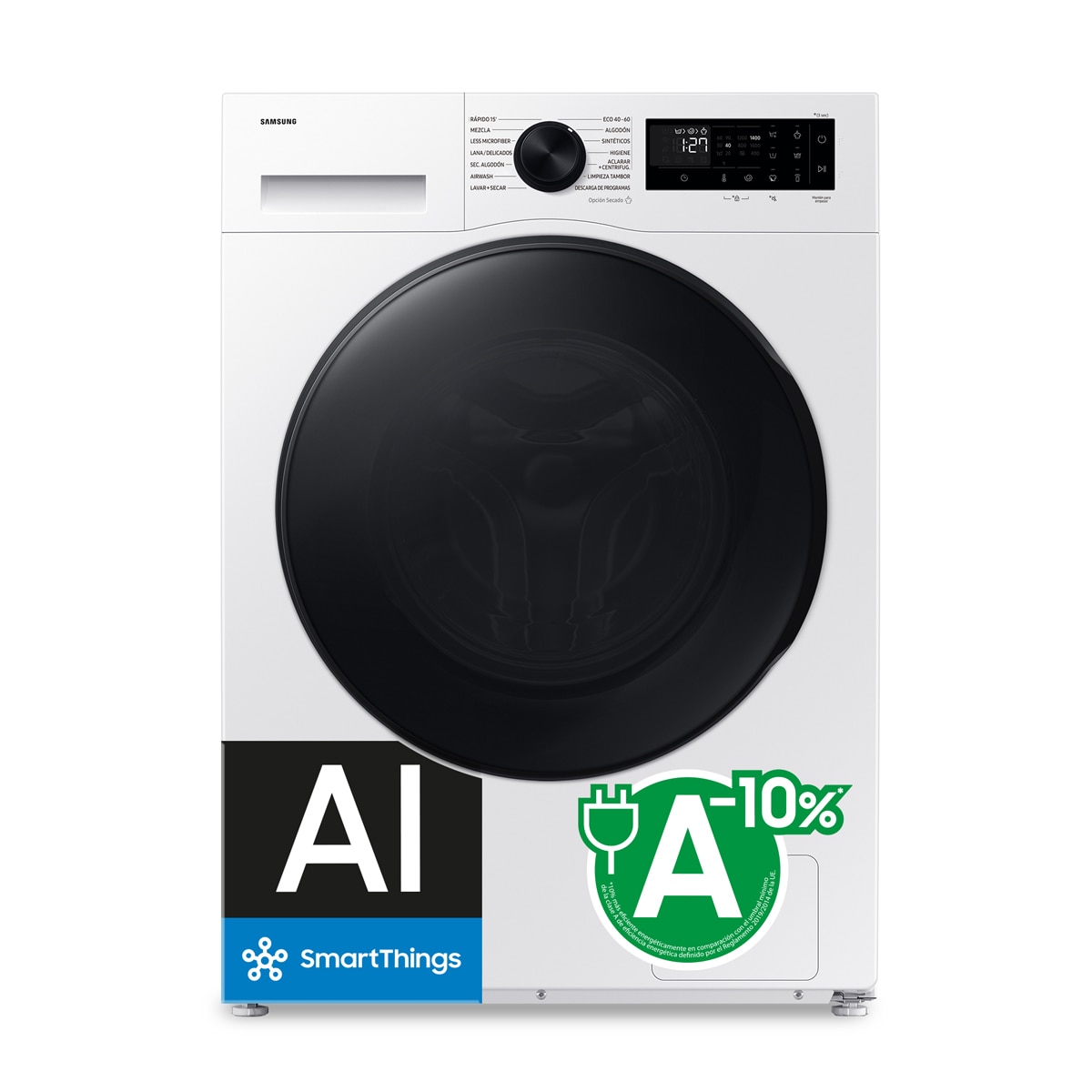 Lavadora Secadora Samsung 11kg/6kg Tecnología AI EcoBubble Clase D/A Blanca WD11DG5B15BEEC Blanco-3