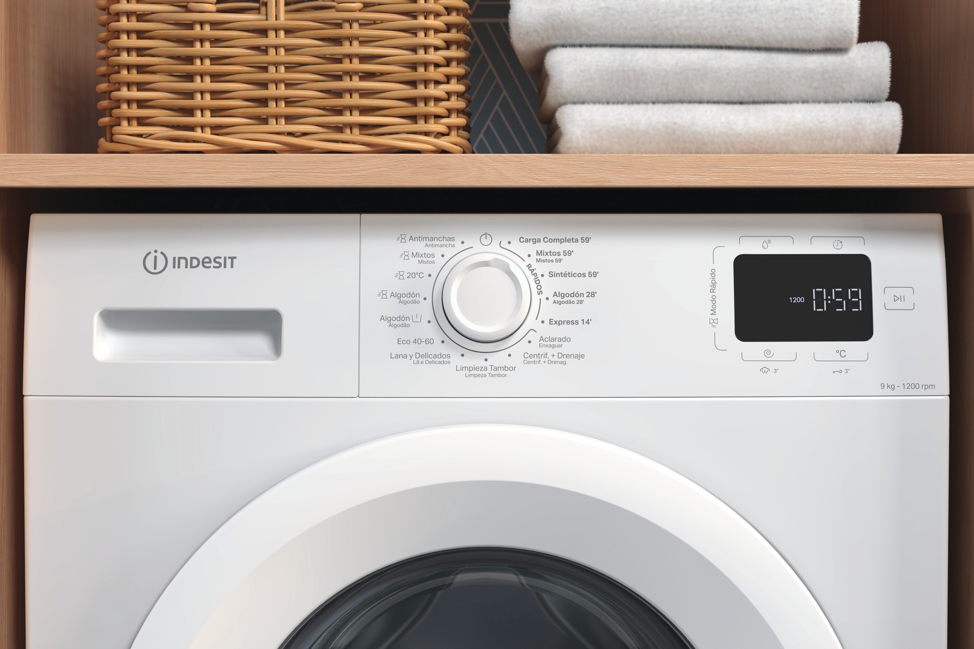 Lavadora Indesit 9 kg / 1.200 rpm - IM 962 MY TIME SPT Blanco-6