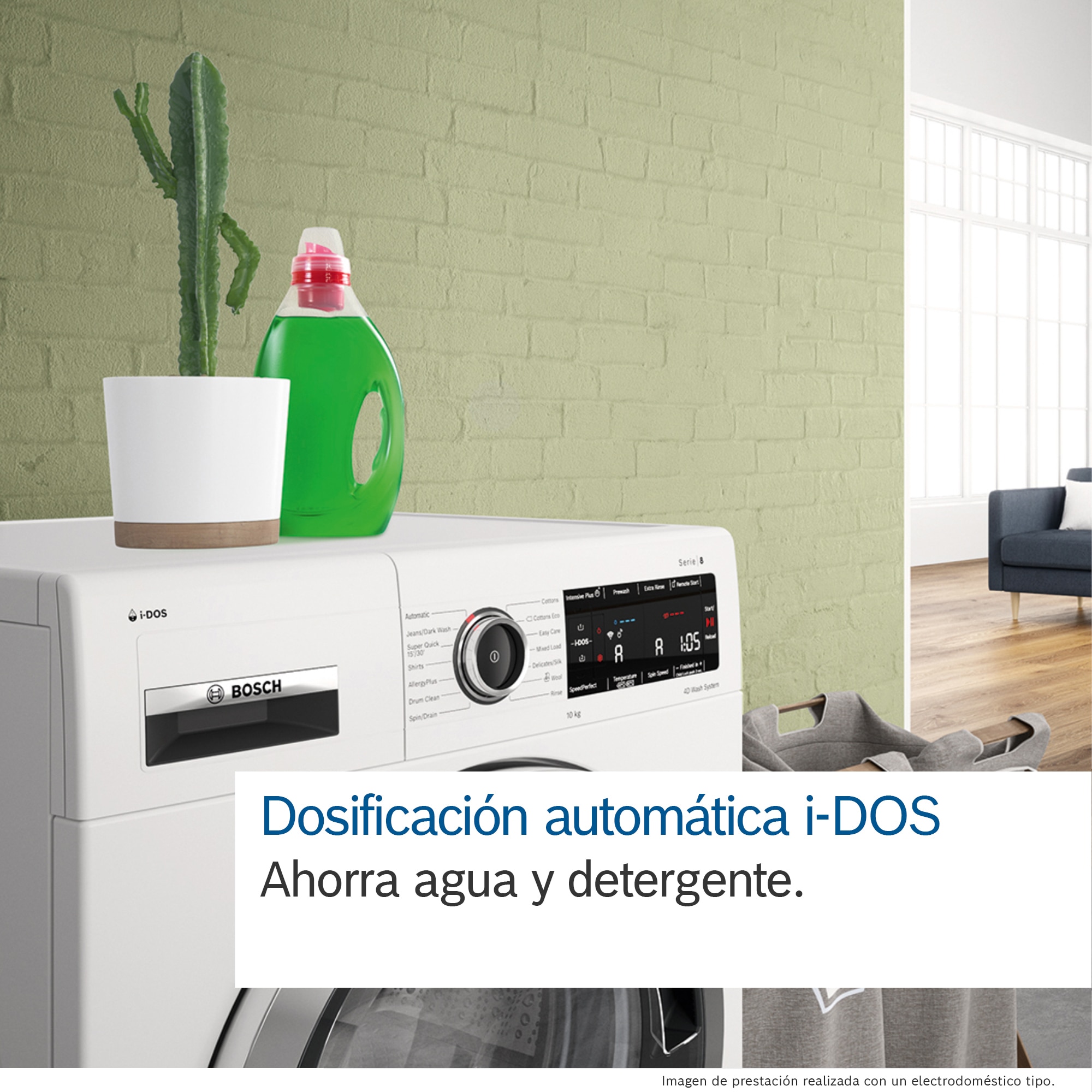 Lavadora Bosch 9 kg /1400 rpm Autodosificación - WGH244AXES Silver / Inox-9